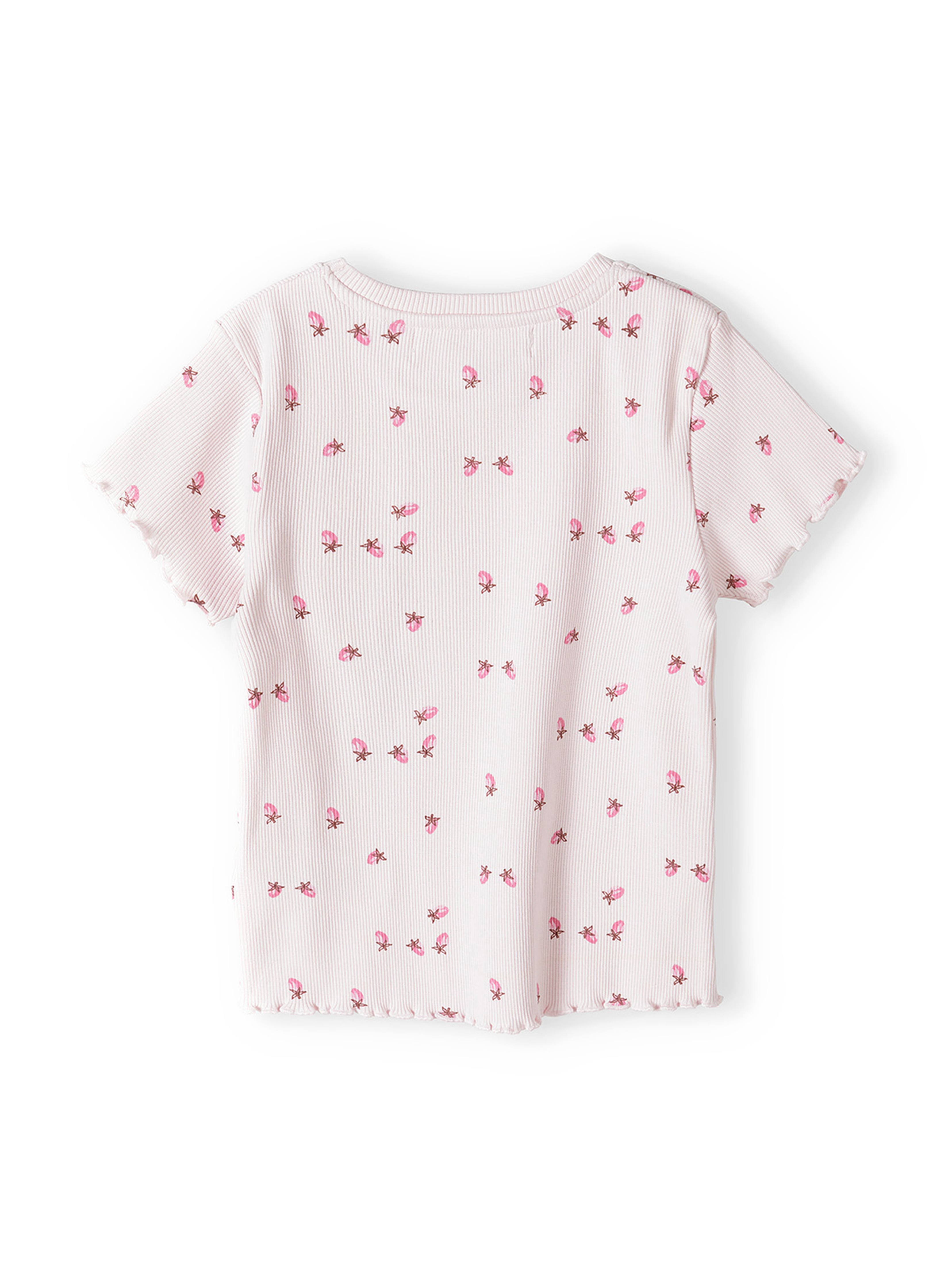 Prążkowana bluzka dla niemowlaka- jasnoróżowa