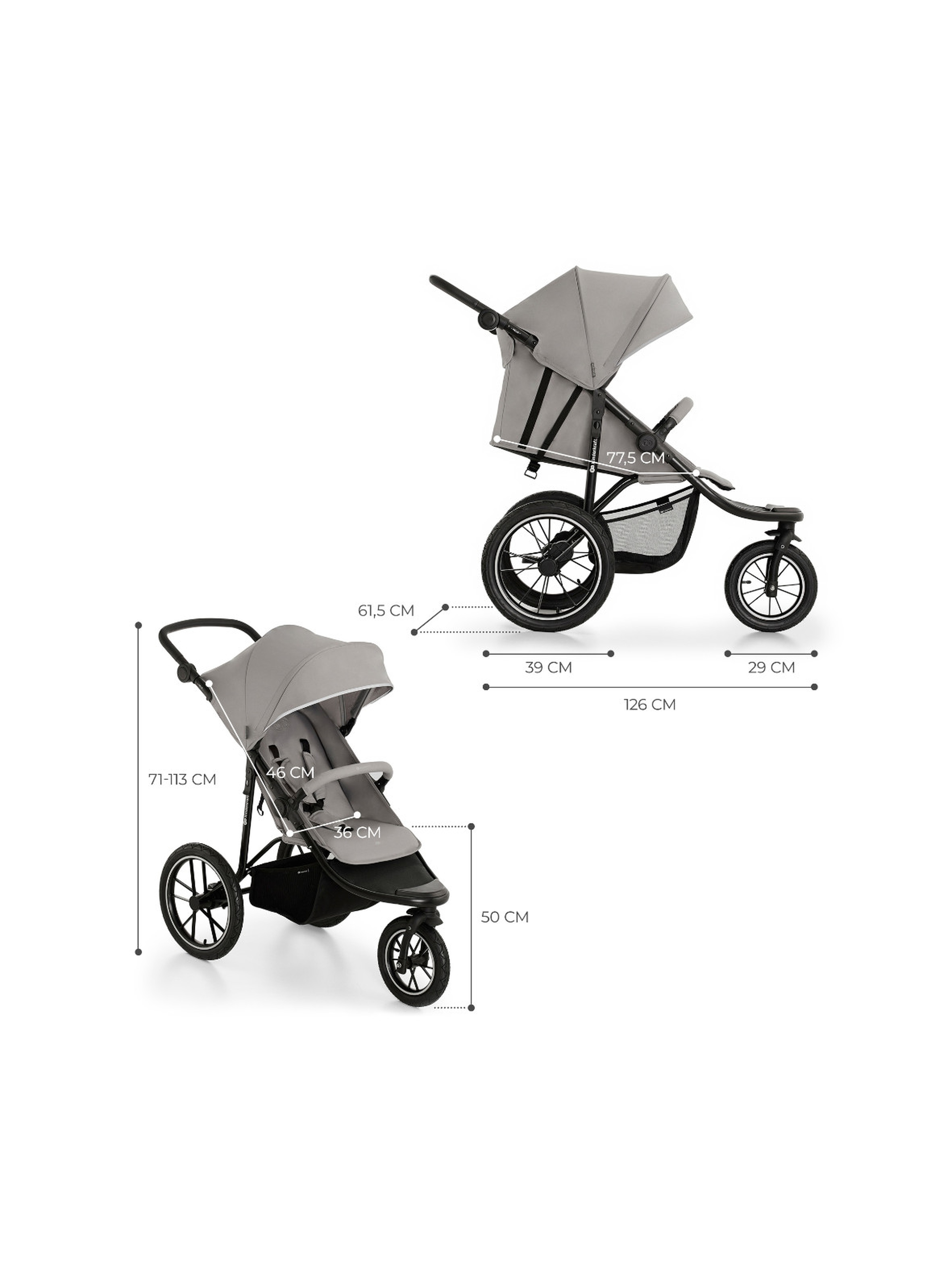 Kinderkraft wózek spacerowy - Helsi dust grey
