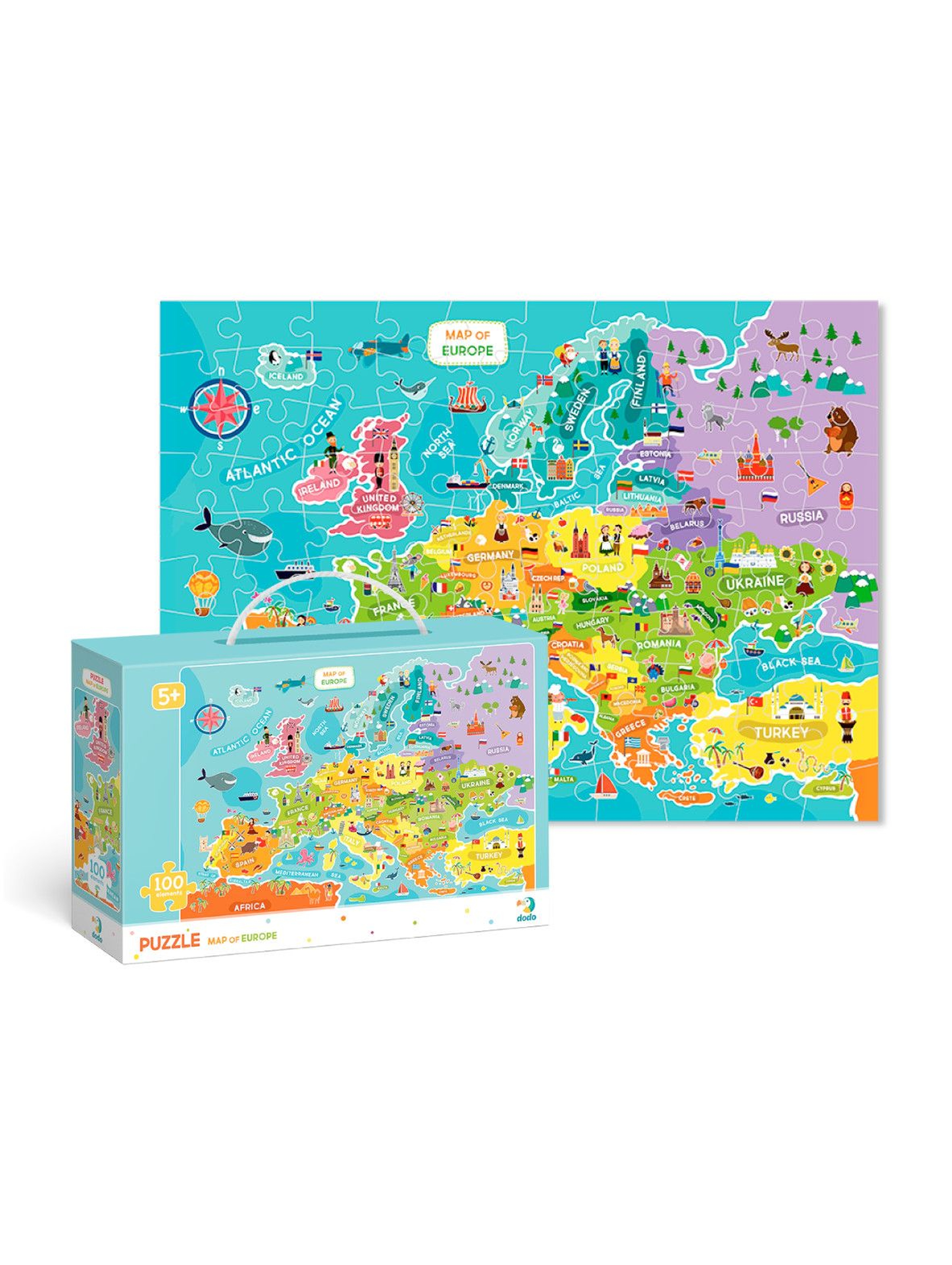 Puzzle Mapa Europy - 100 elementów