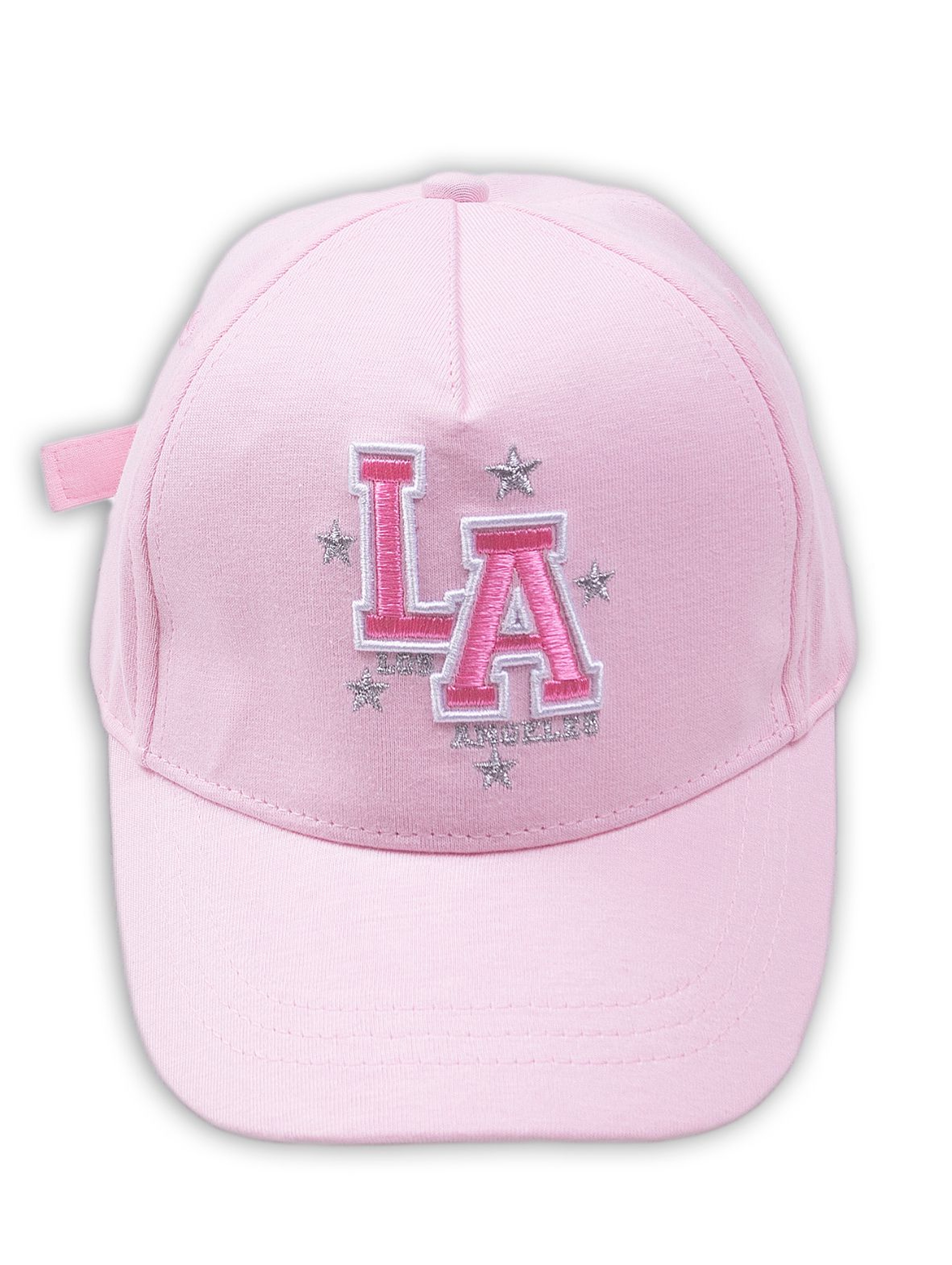 Czapka z daszkiem różowa z naszywką -LA