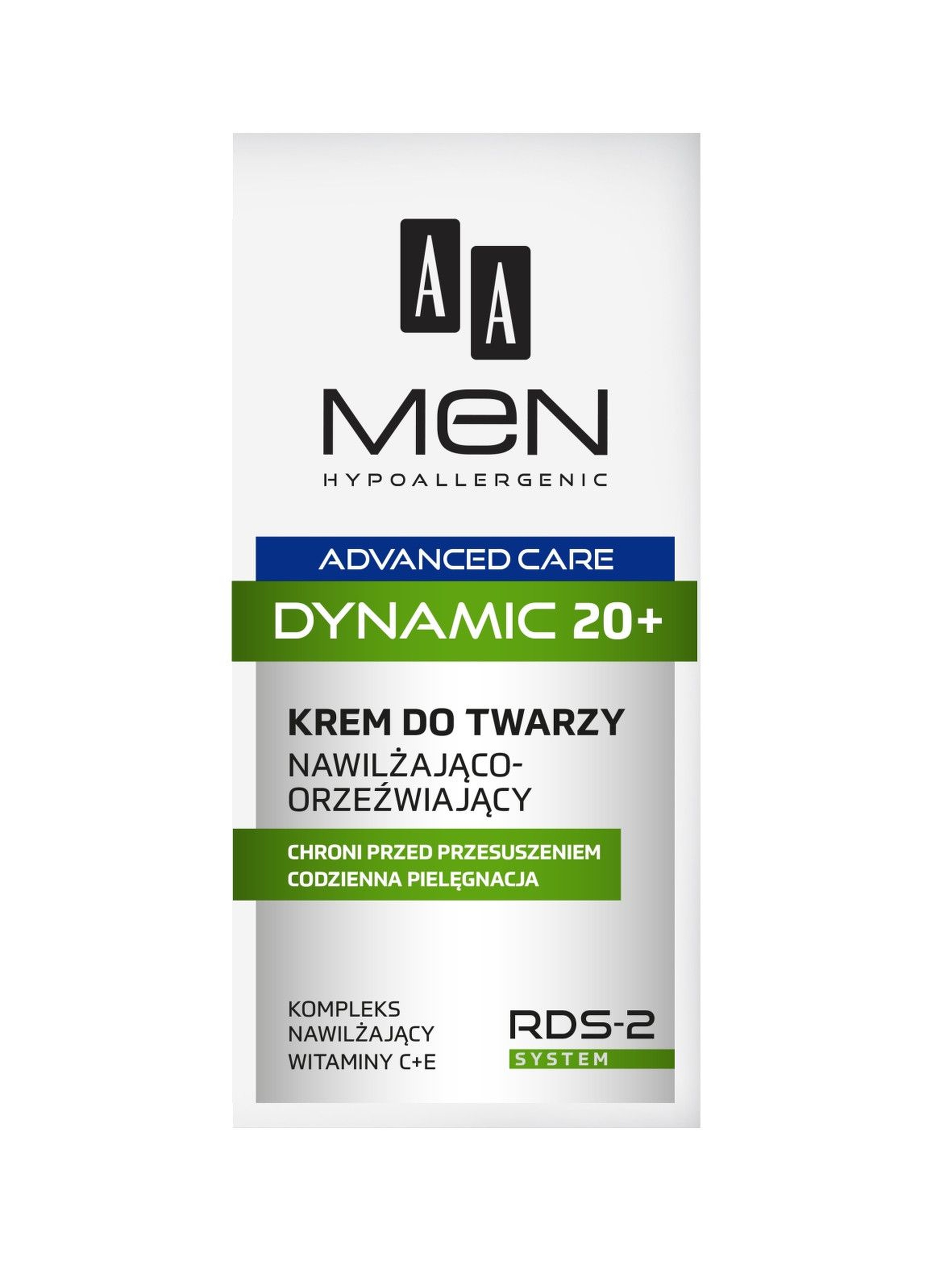 AA Men Advanced Care Dynamic 20+ Krem do twarzy nawilżająco-orzeźwiający 50 ml