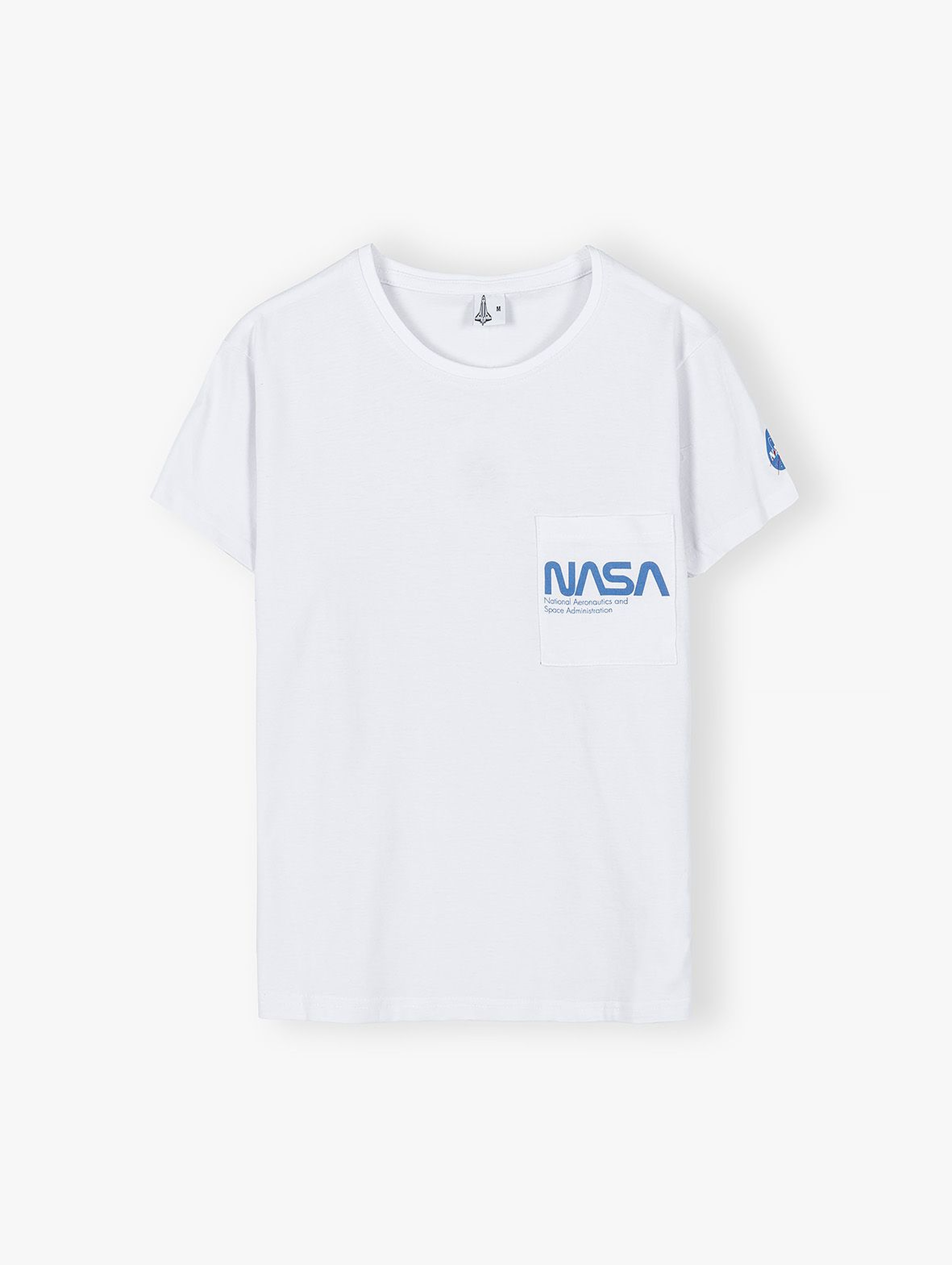 Bawełniany t-shirt damski Nasa- biały