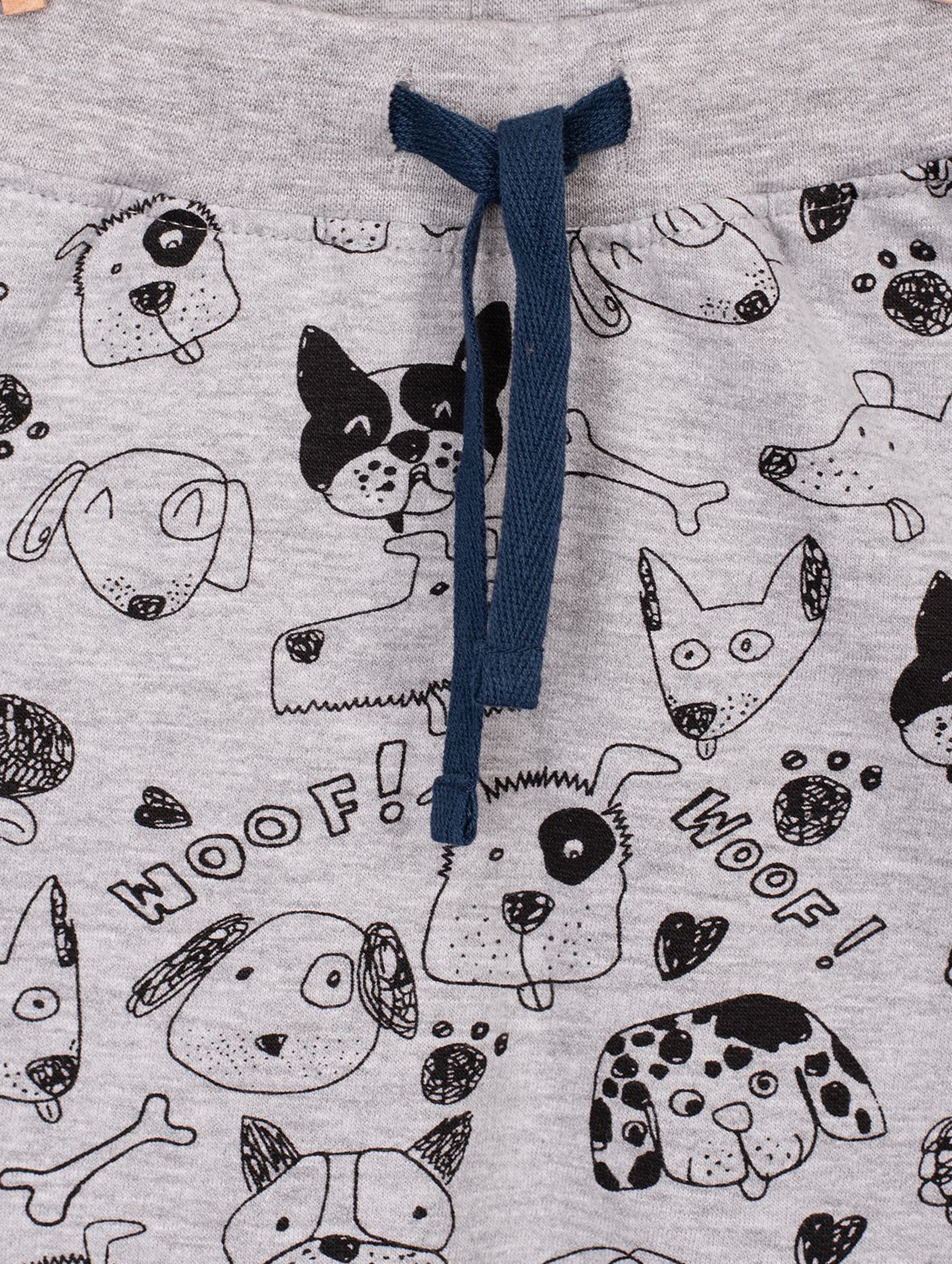 Spodnie dresowe dla niemowlaka- szare z psami