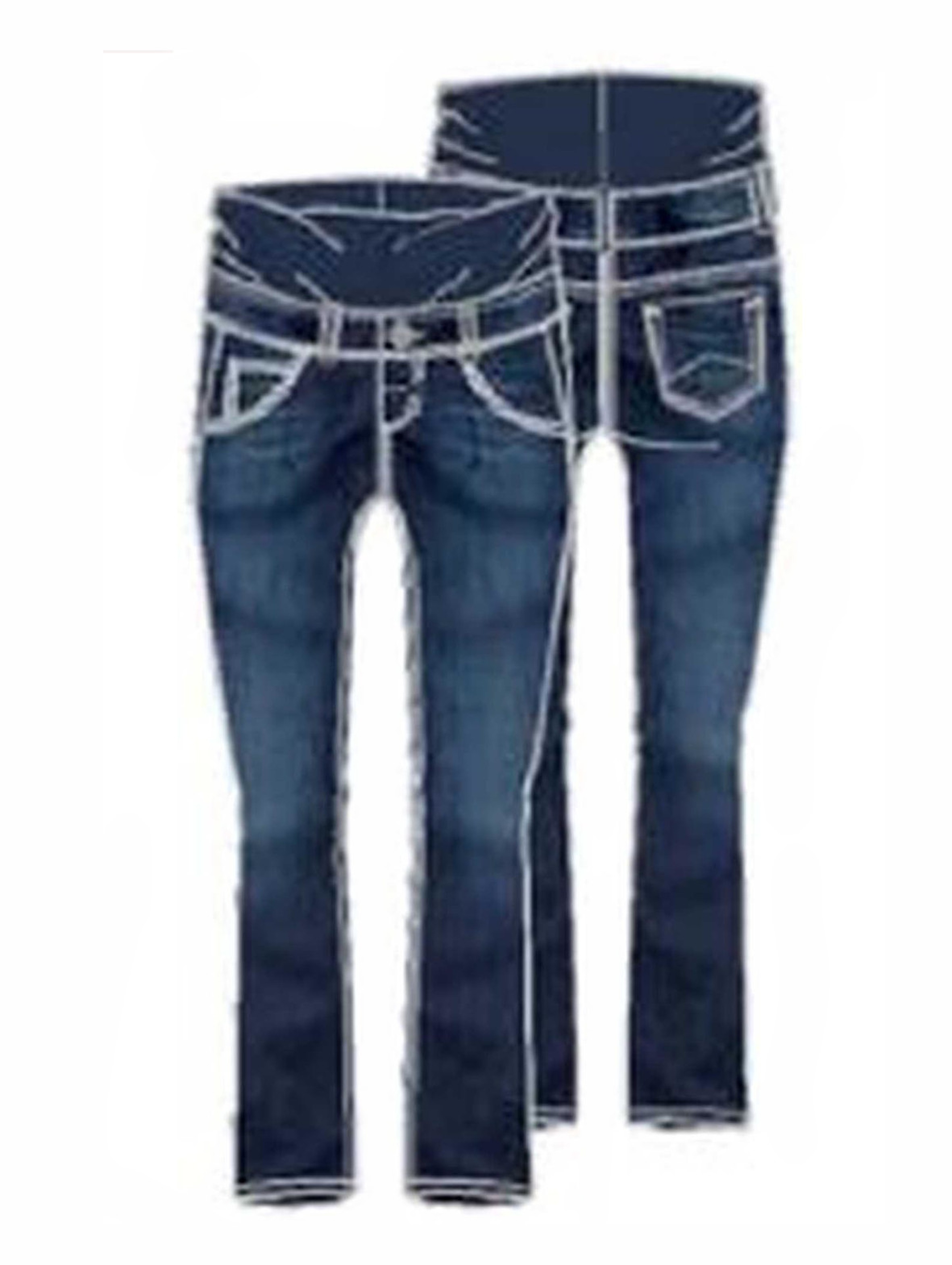 Spodnie jeansowe damskie, ciążowe, bootcut, granatowe, Bellybutton