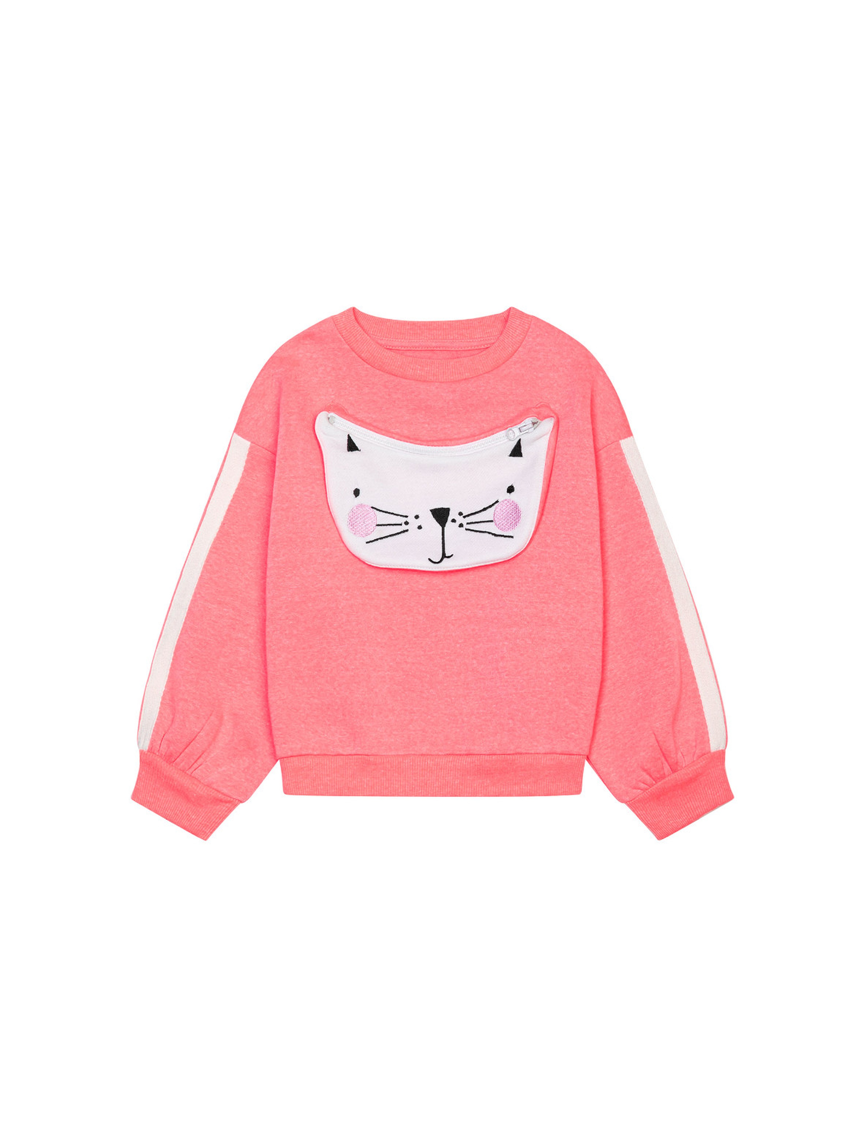 Różowa bluza dziewczęca z kotkiem