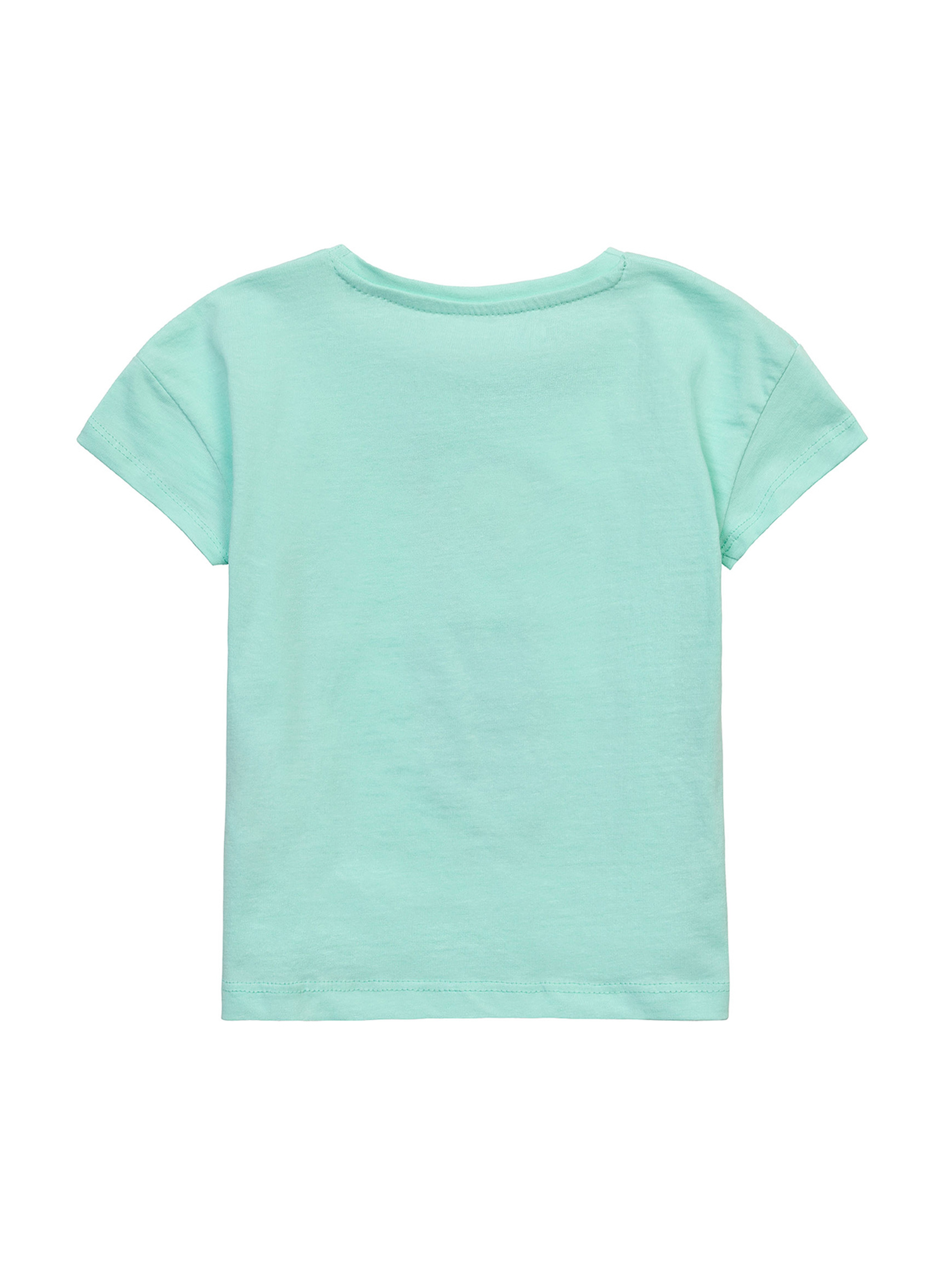 Błękitny t-shirt niemowlęcy bawełniany z nadrukiem