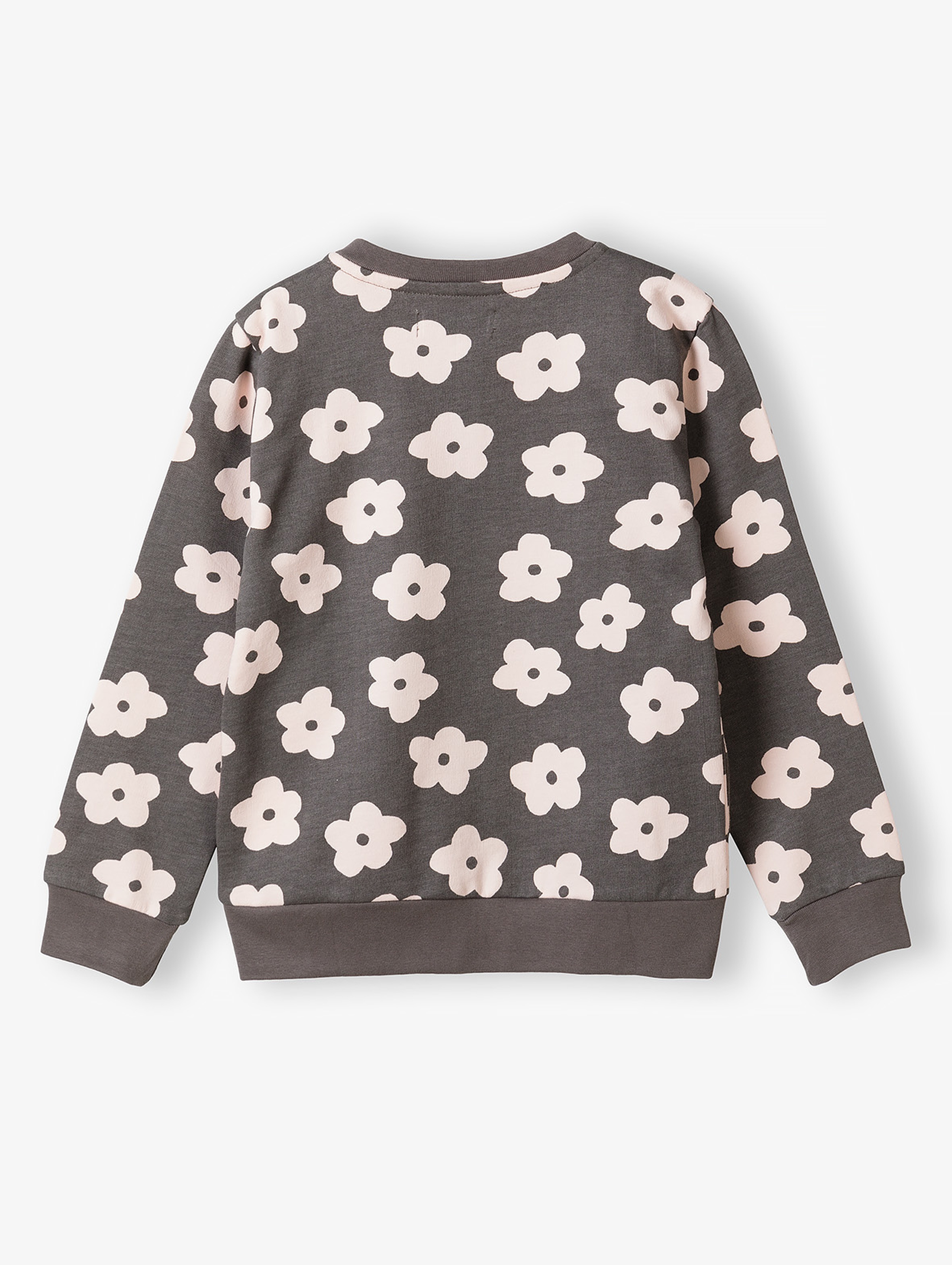 Bawełniana bluza dziewczęca z kwiatowym nadrukiem