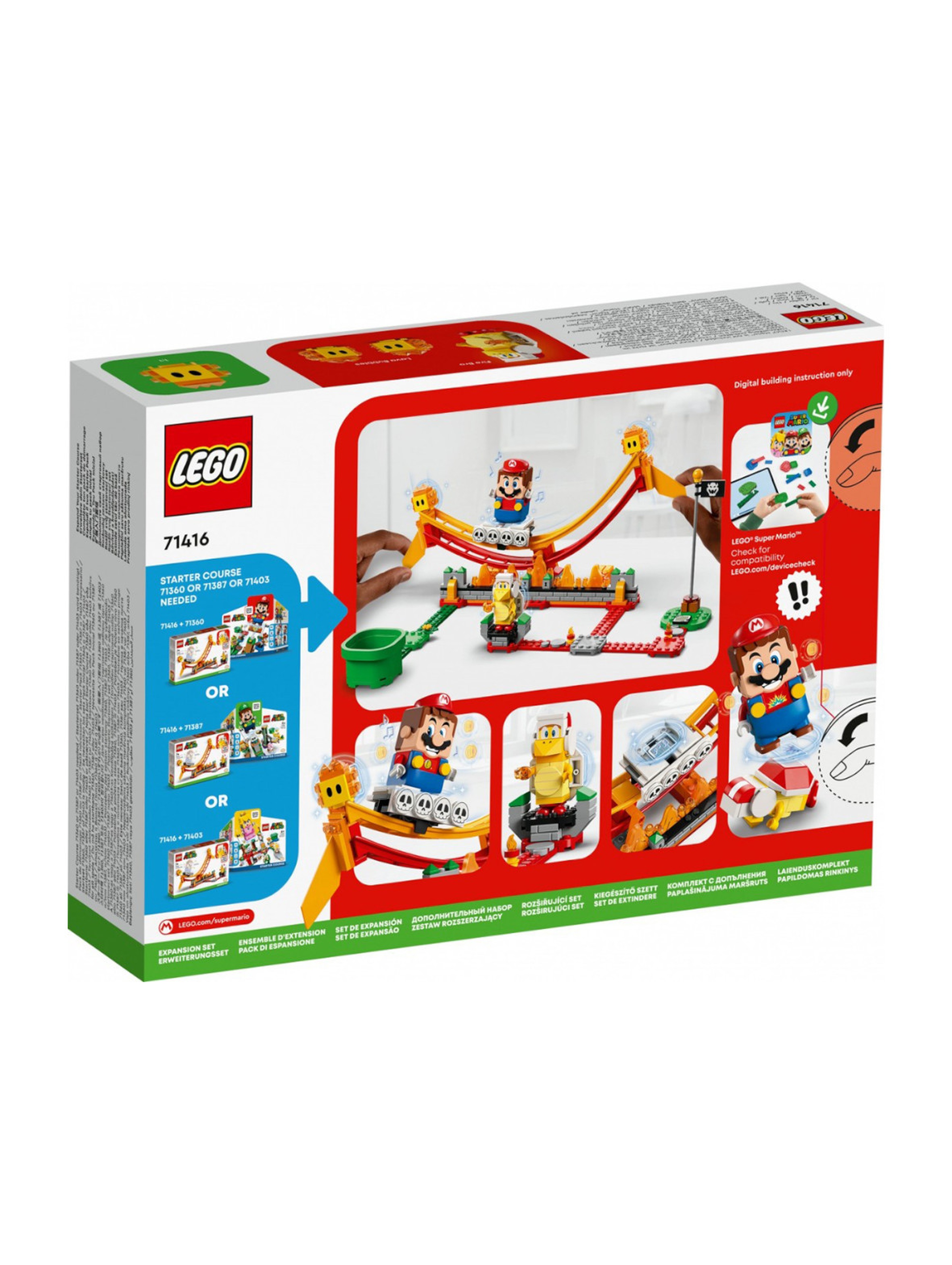 Klocki LEGO Super Mario 71416 Przejażdżka po fali lawy - zestaw rozszerzający - 218 elementów,wiek 7 +