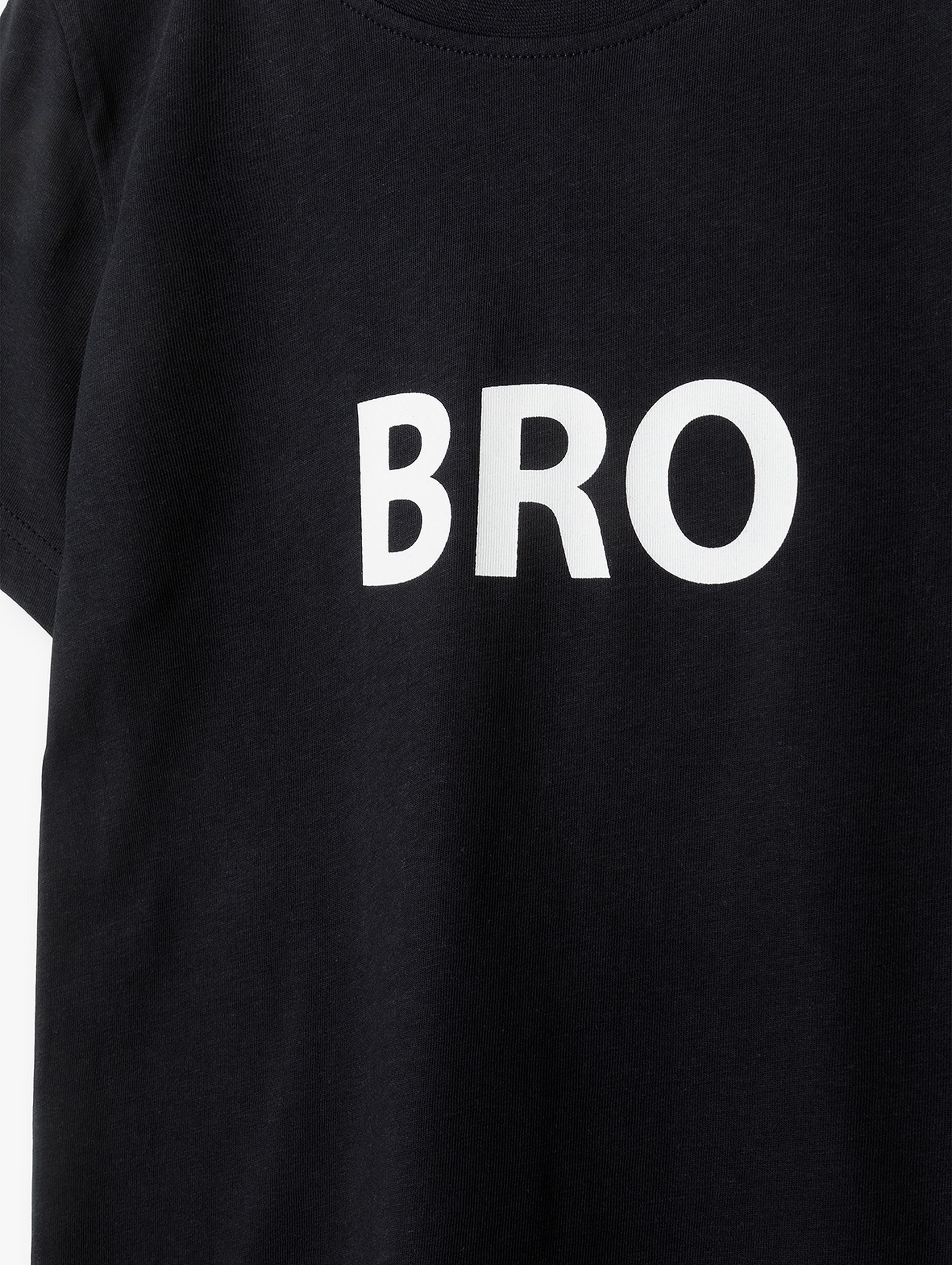T-shirt chłopięcy czarny z napisem  - BRO