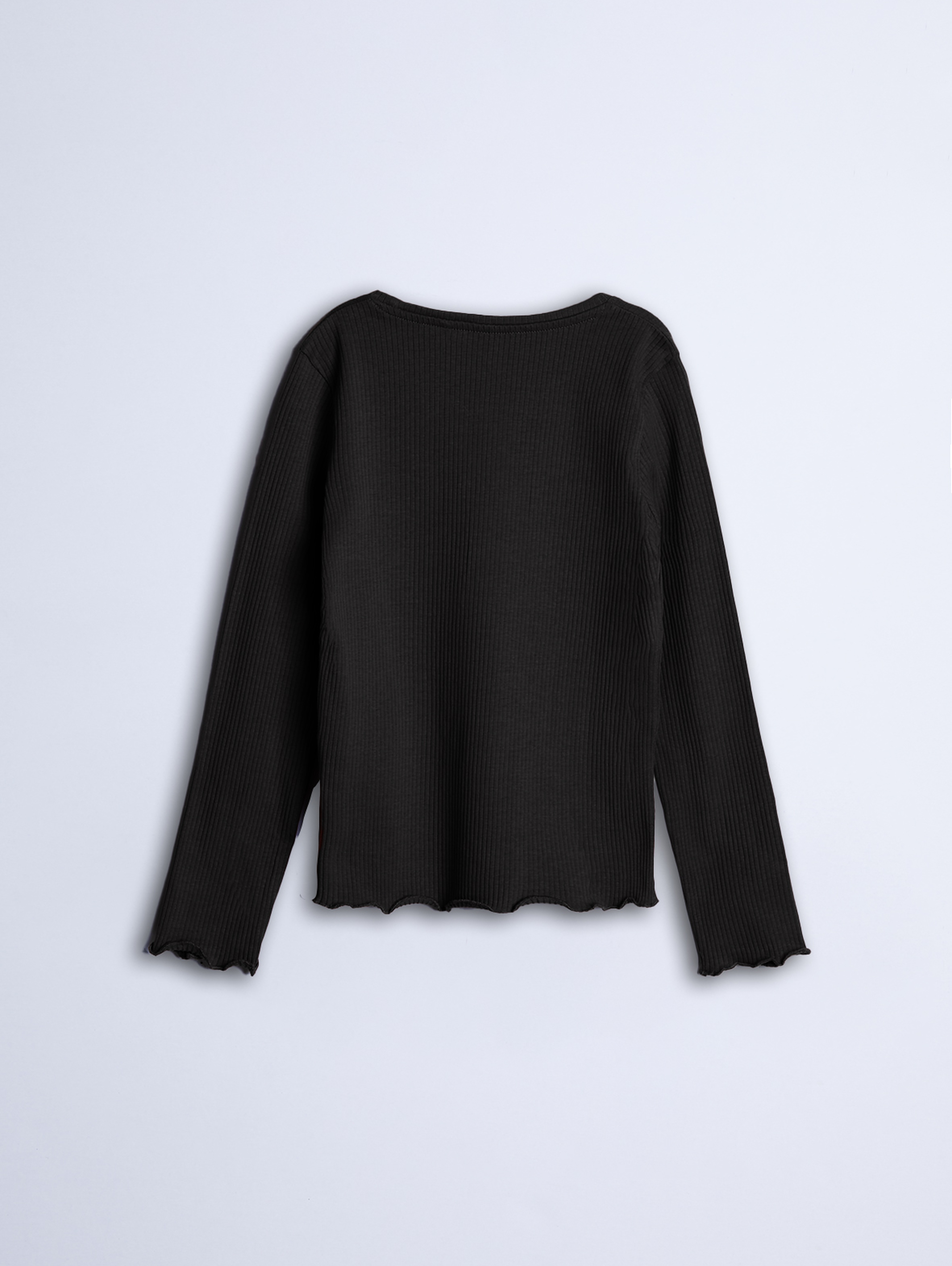 Czarna bluzka dziewczęca w drobne prążki - Limited Edition