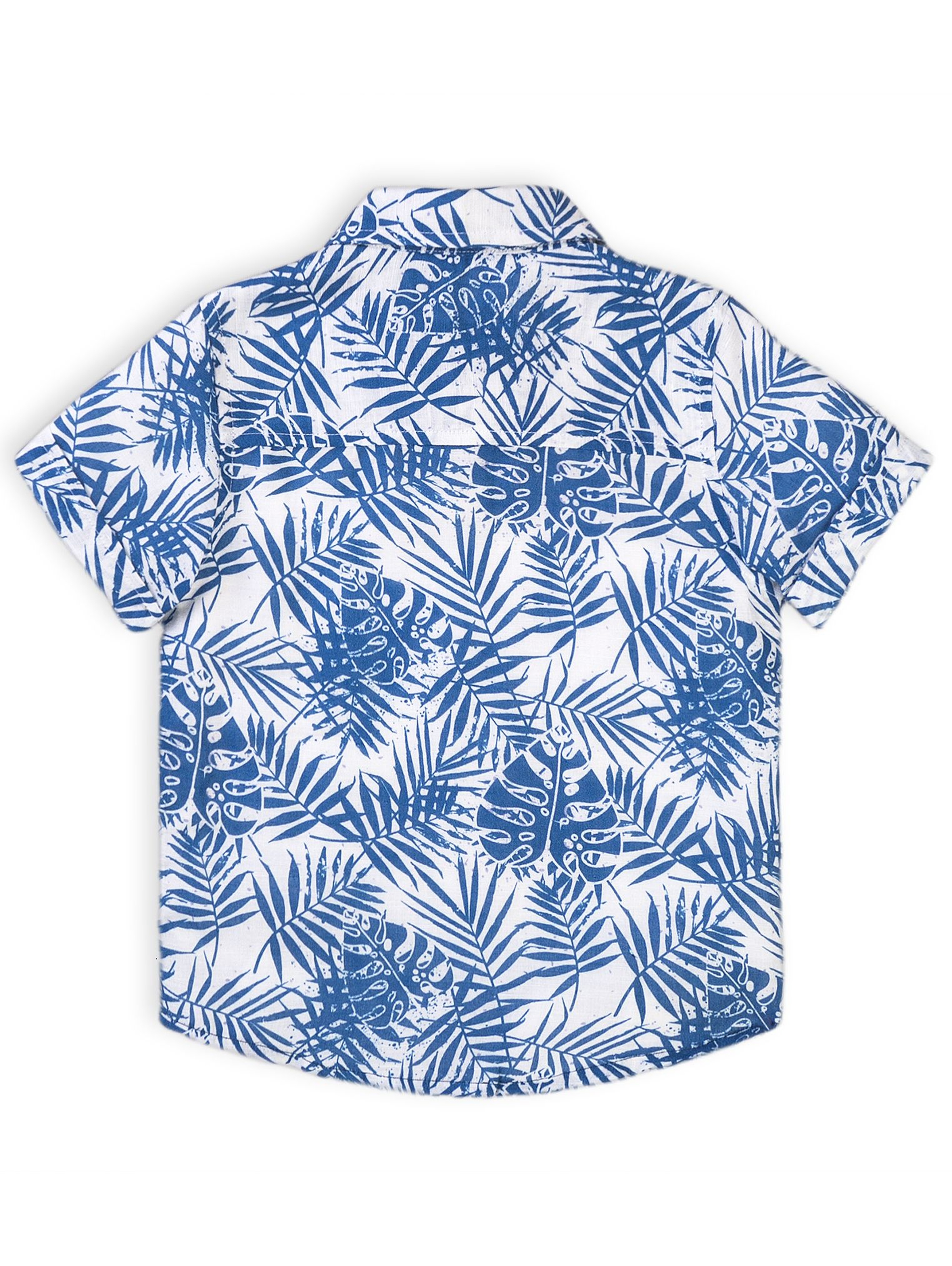 Koszula niemowlęca na lato- niebieskie liście