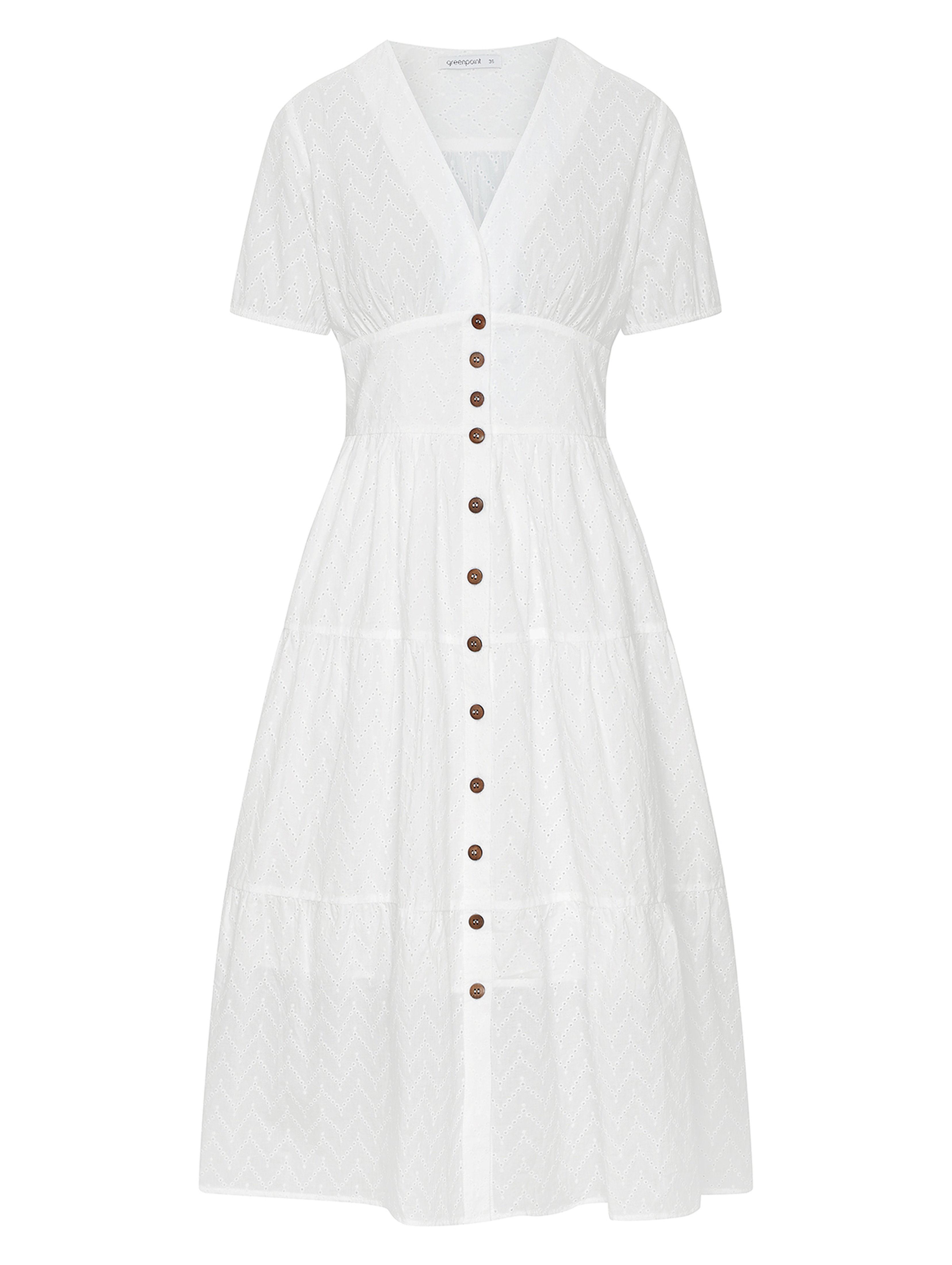 Biała bawełniana sukienka damska zapinana na guziki
