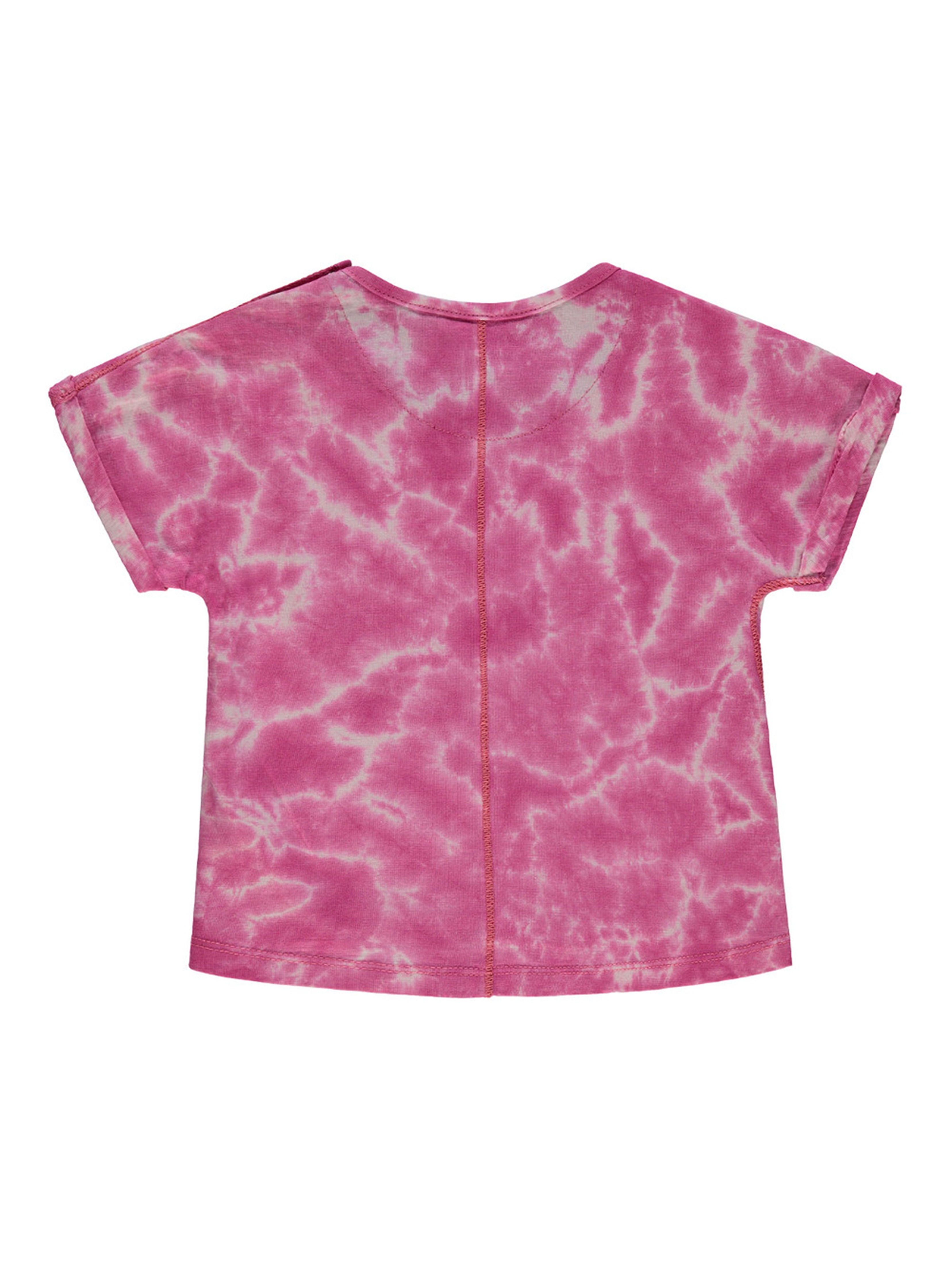 Bluzka krótki rękaw dla dziewczynki z nadrukiem różowa