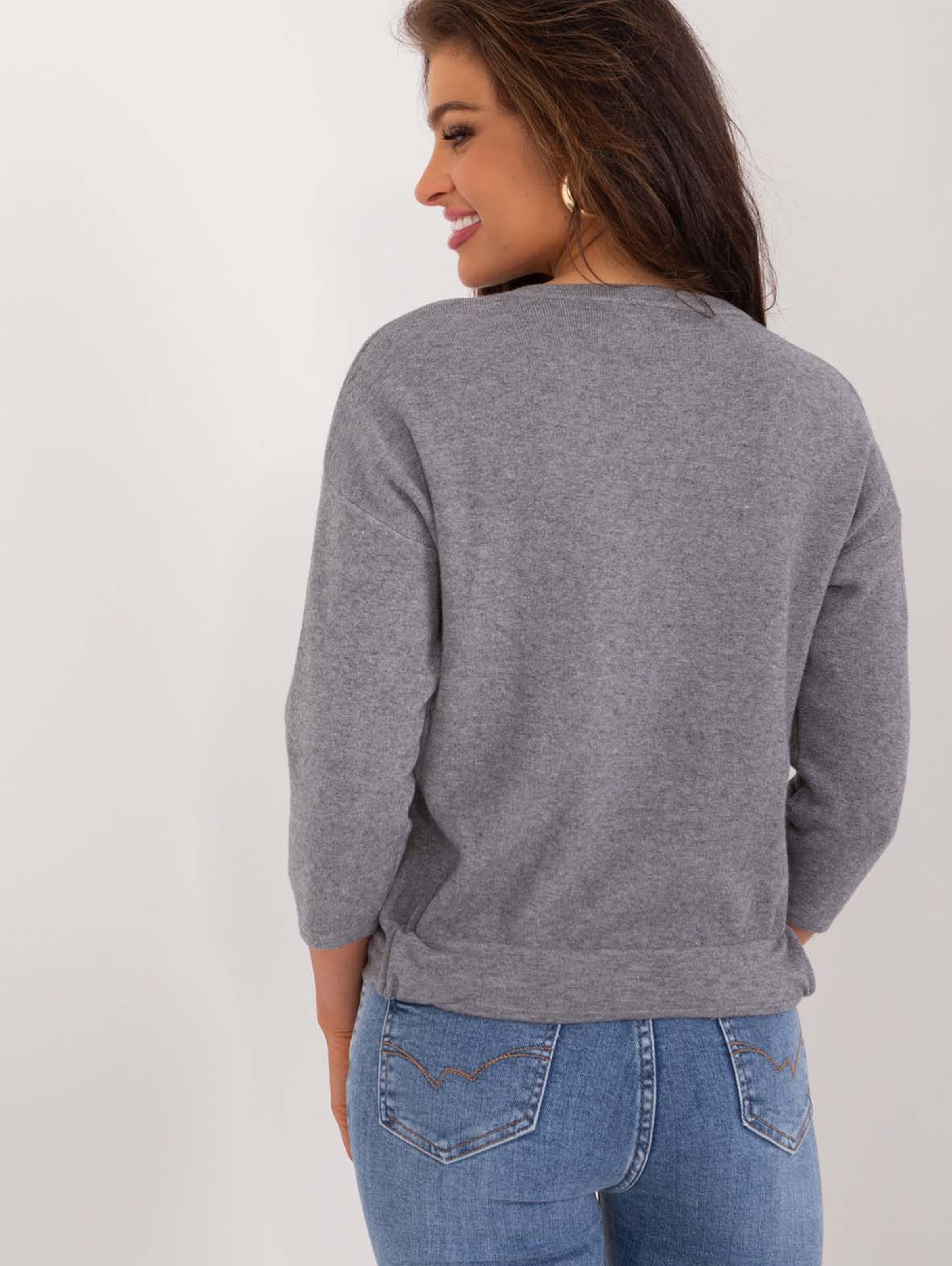 Rozpinany sweter z kieszeniami ciemnoszary