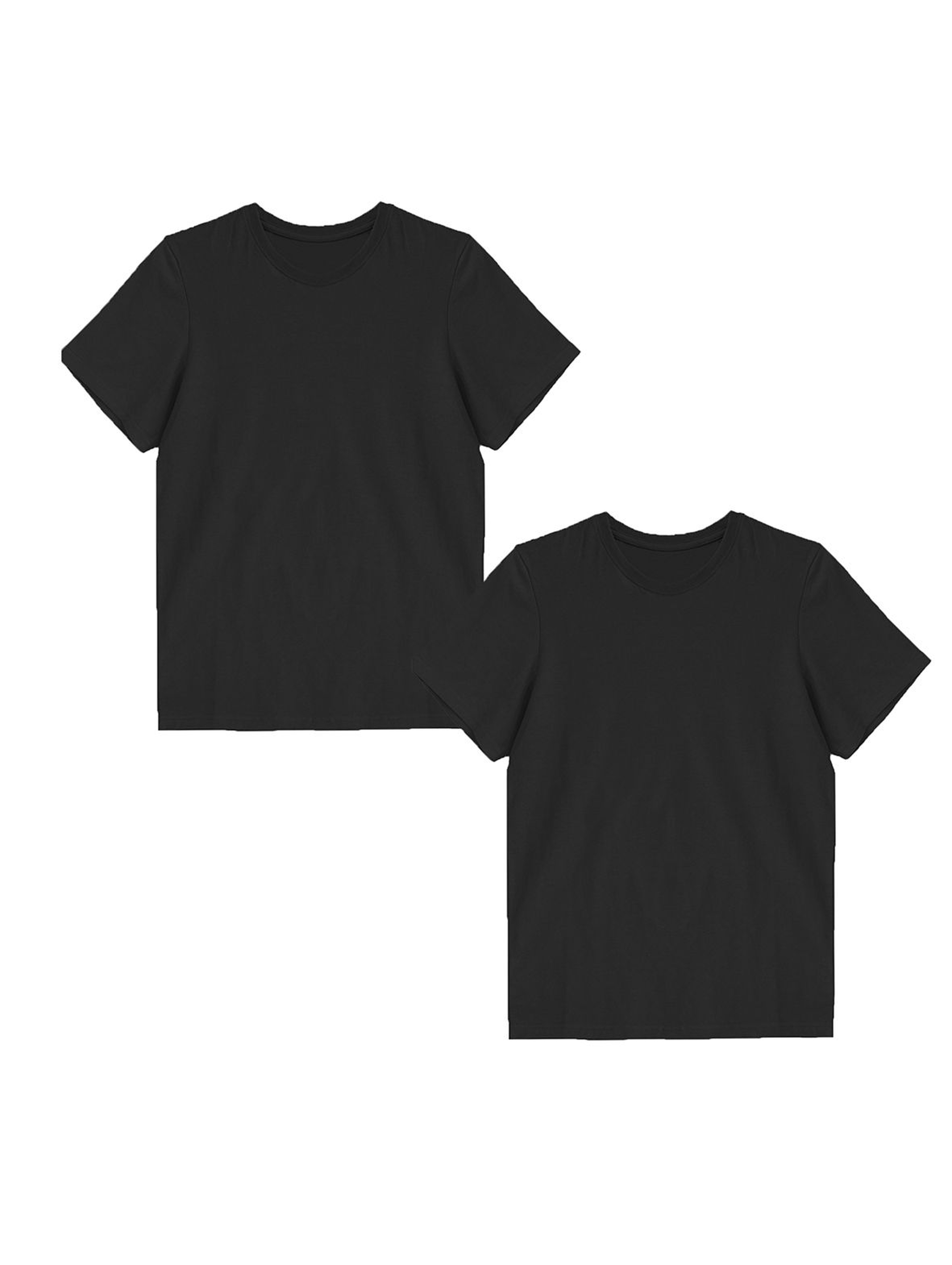 Bawełniany t -shirt męski z okrągłym dekoltem - 2 pak - czarny