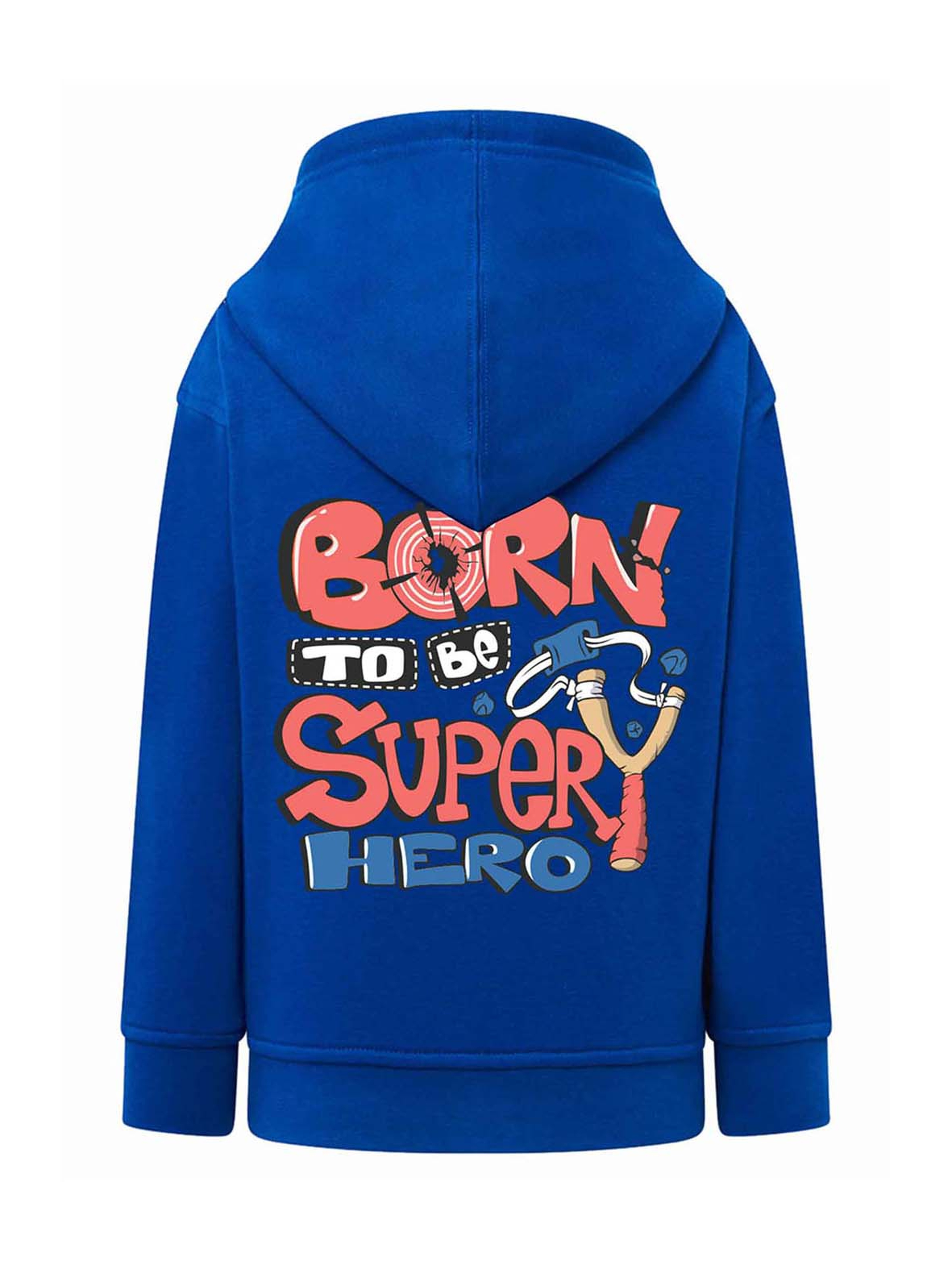 Niebieska chłopięca rozpinana bluza z kapturem Born to be superhero