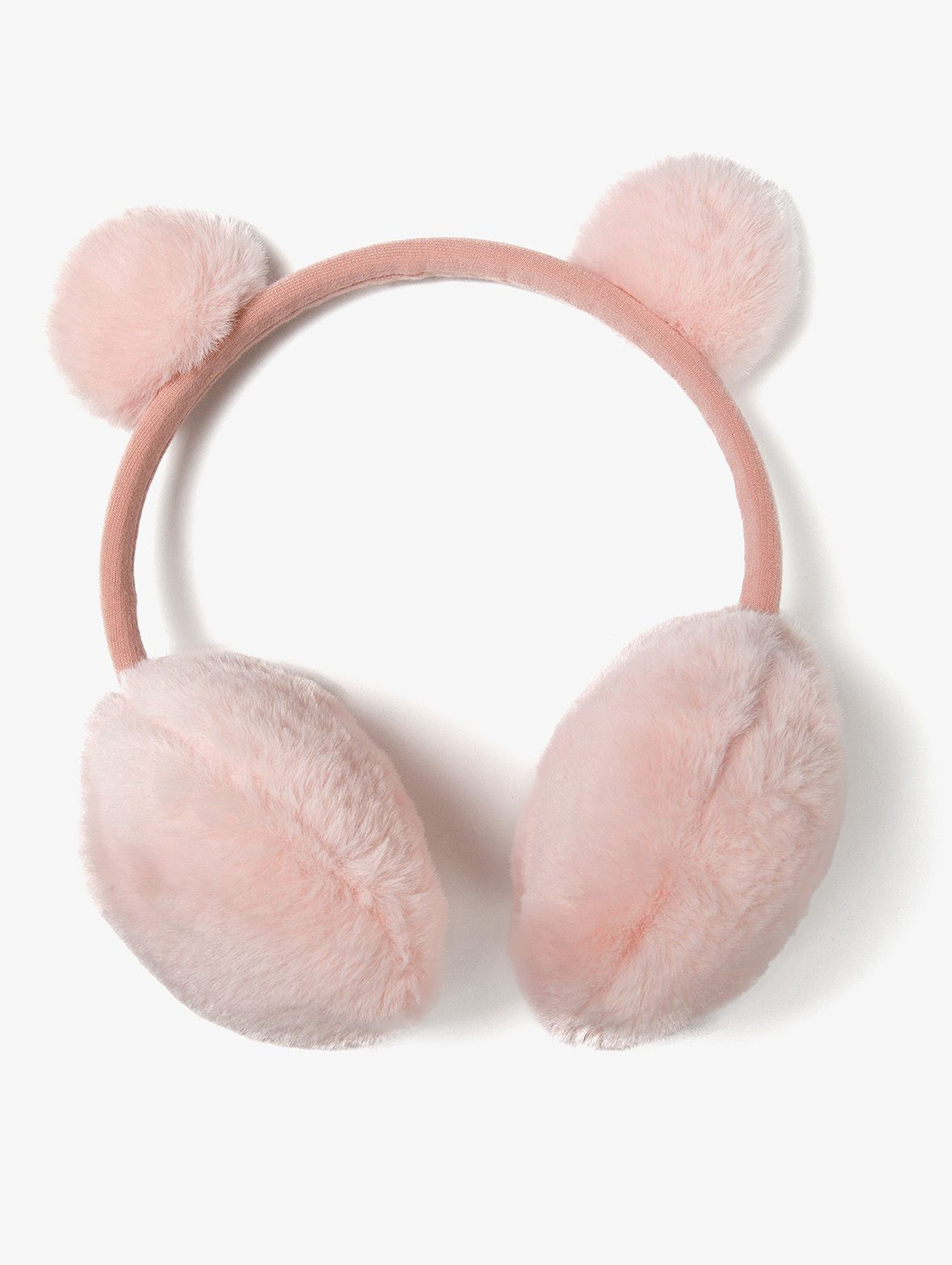 Nauszniki zimowe z uszami - różowe