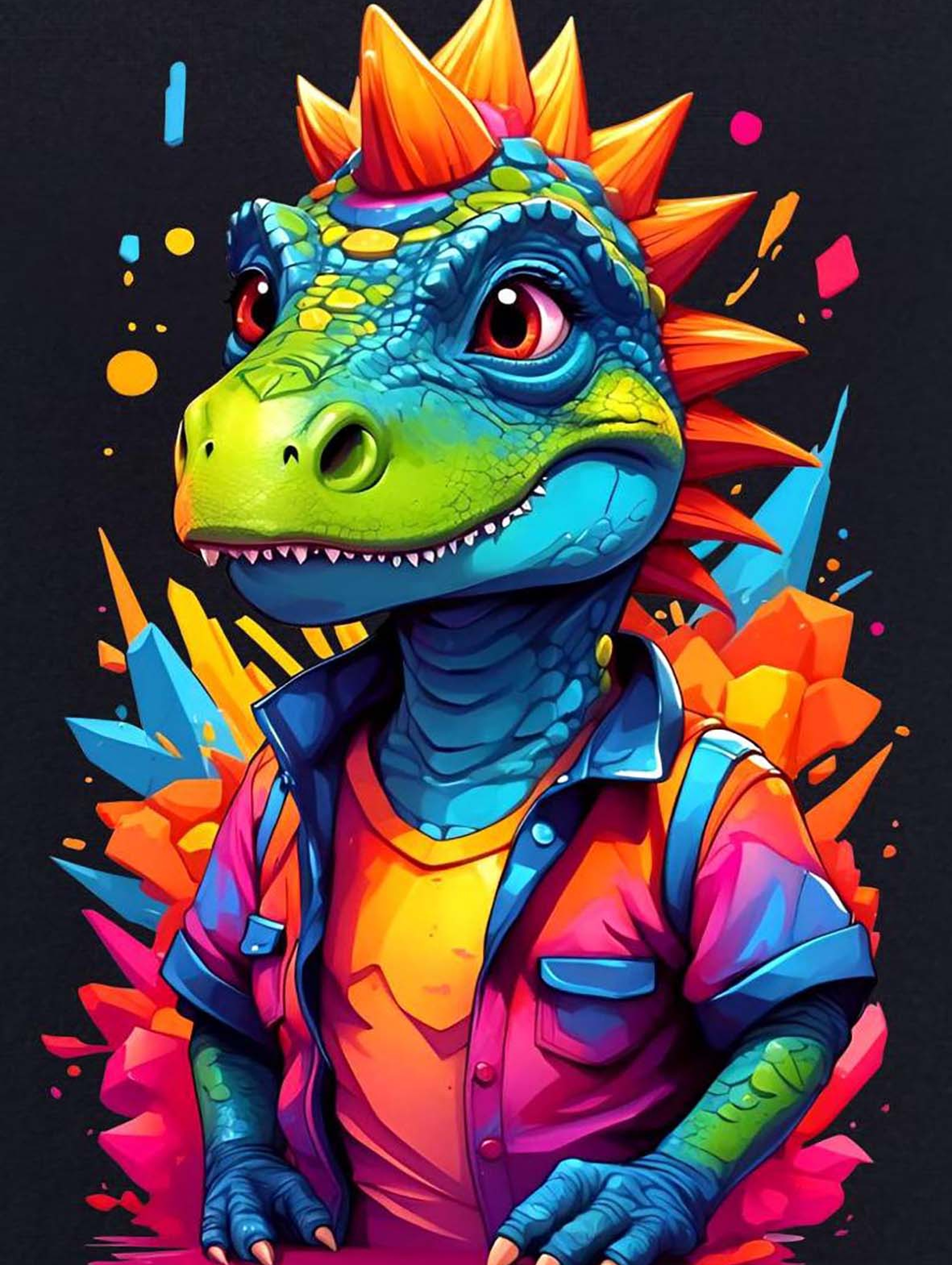 Dzianinowa bluza granatowa dla chłopca Dinozaur