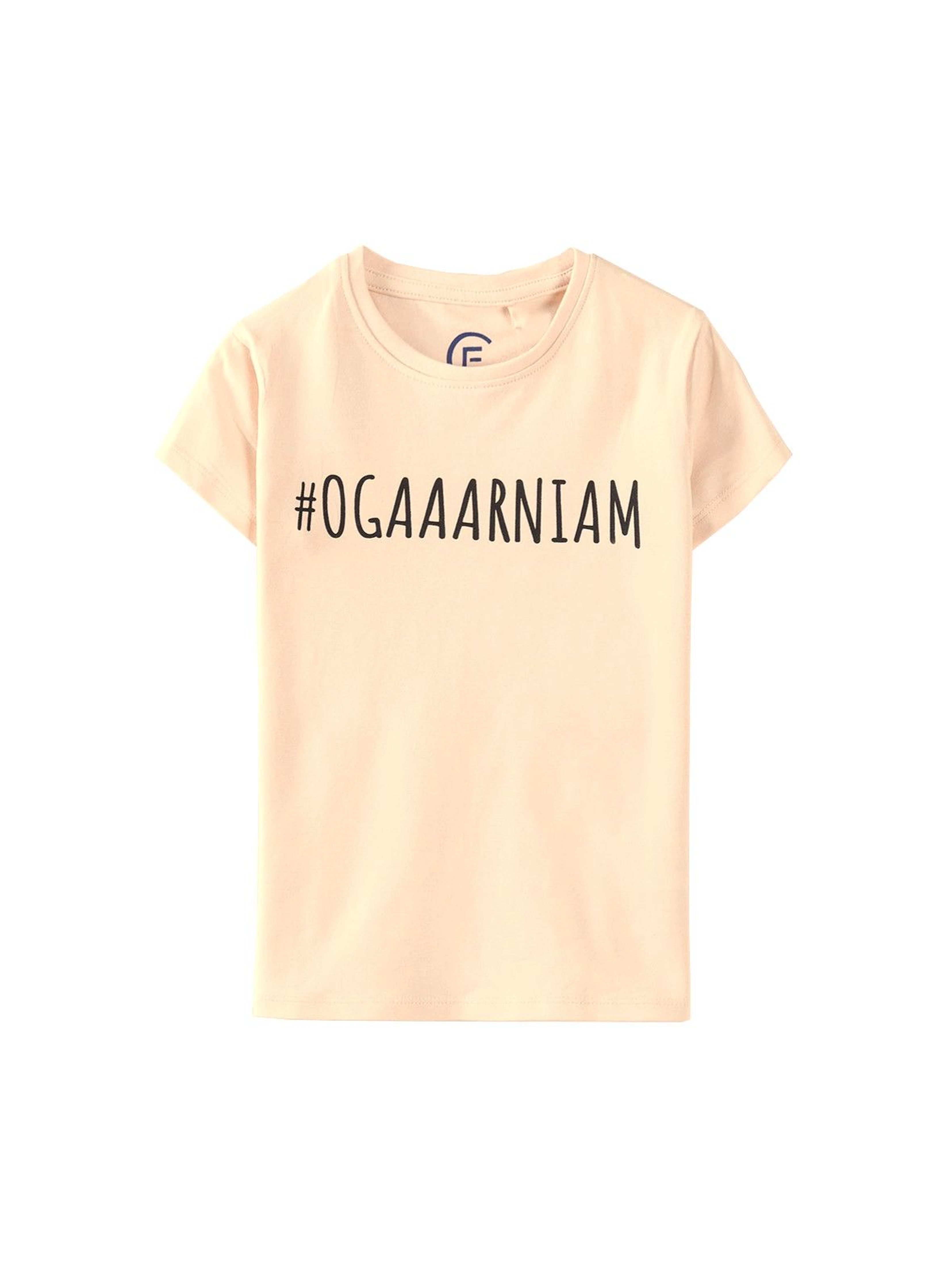 Różowy t-shirt dziewczęcy z napisem #Ogarniam