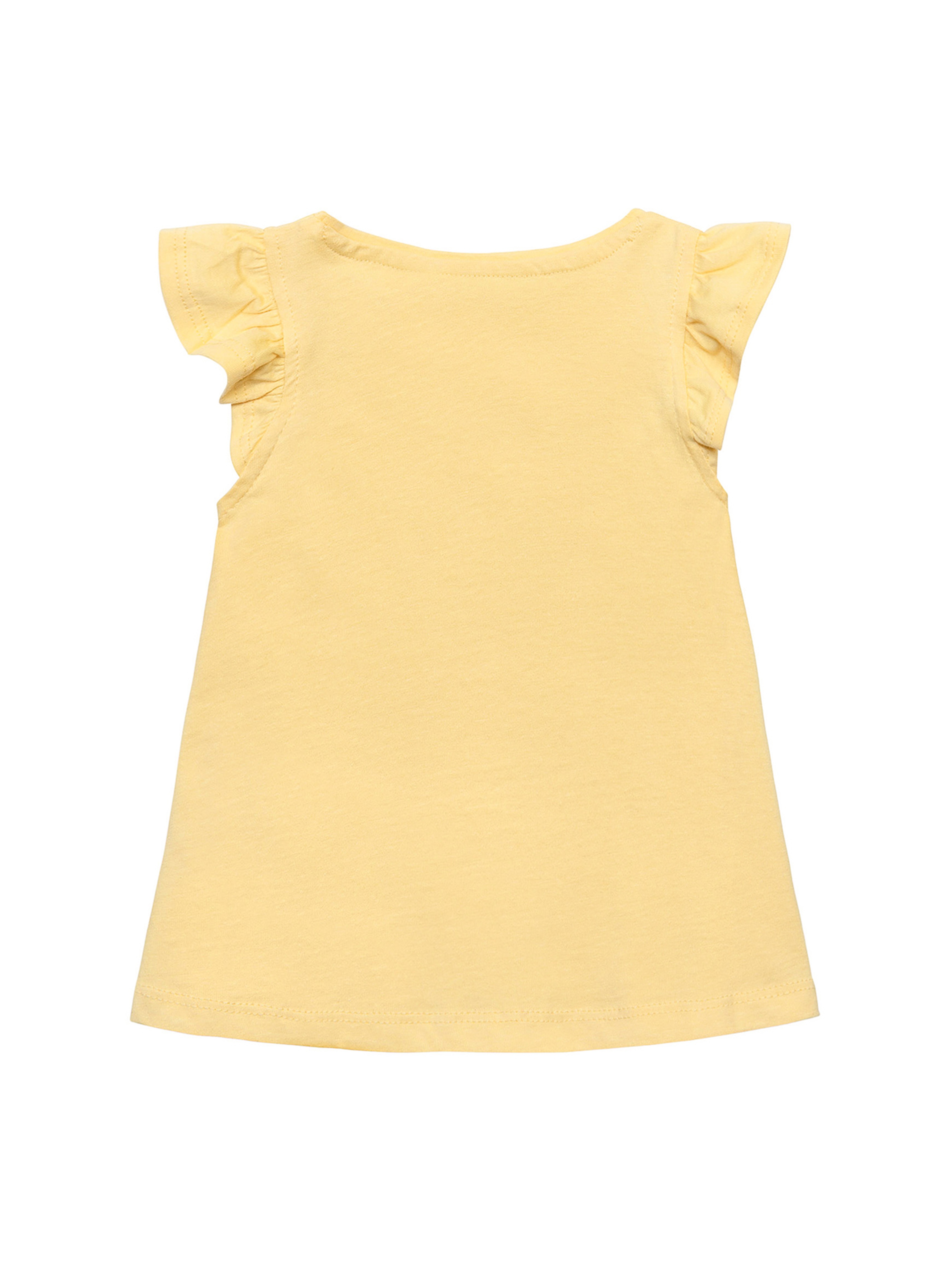 Żółta bluzka bawełniana dziewczęca z falbankami