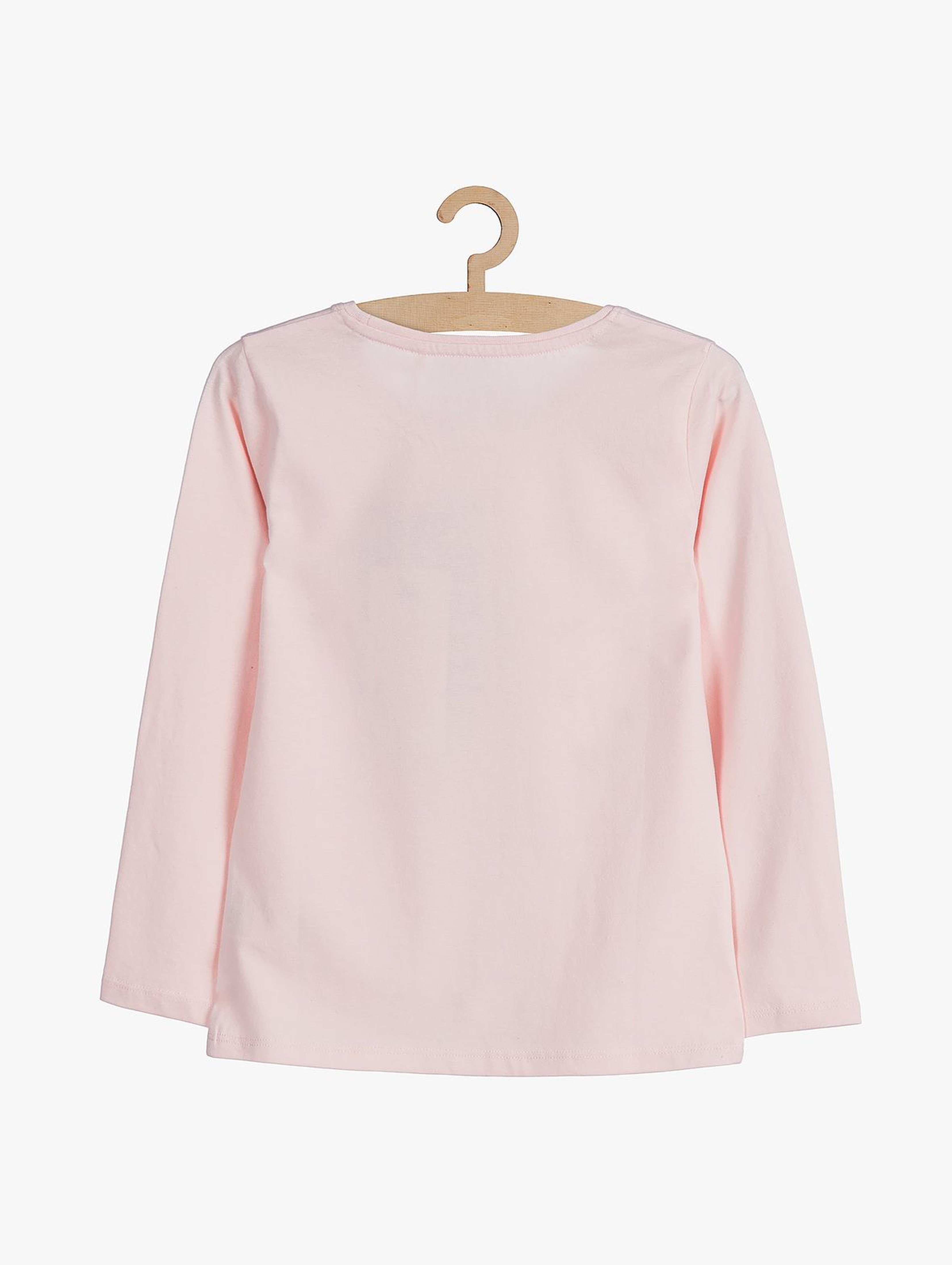 Różowa bawełniana bluzka z brokatowym kotkiem