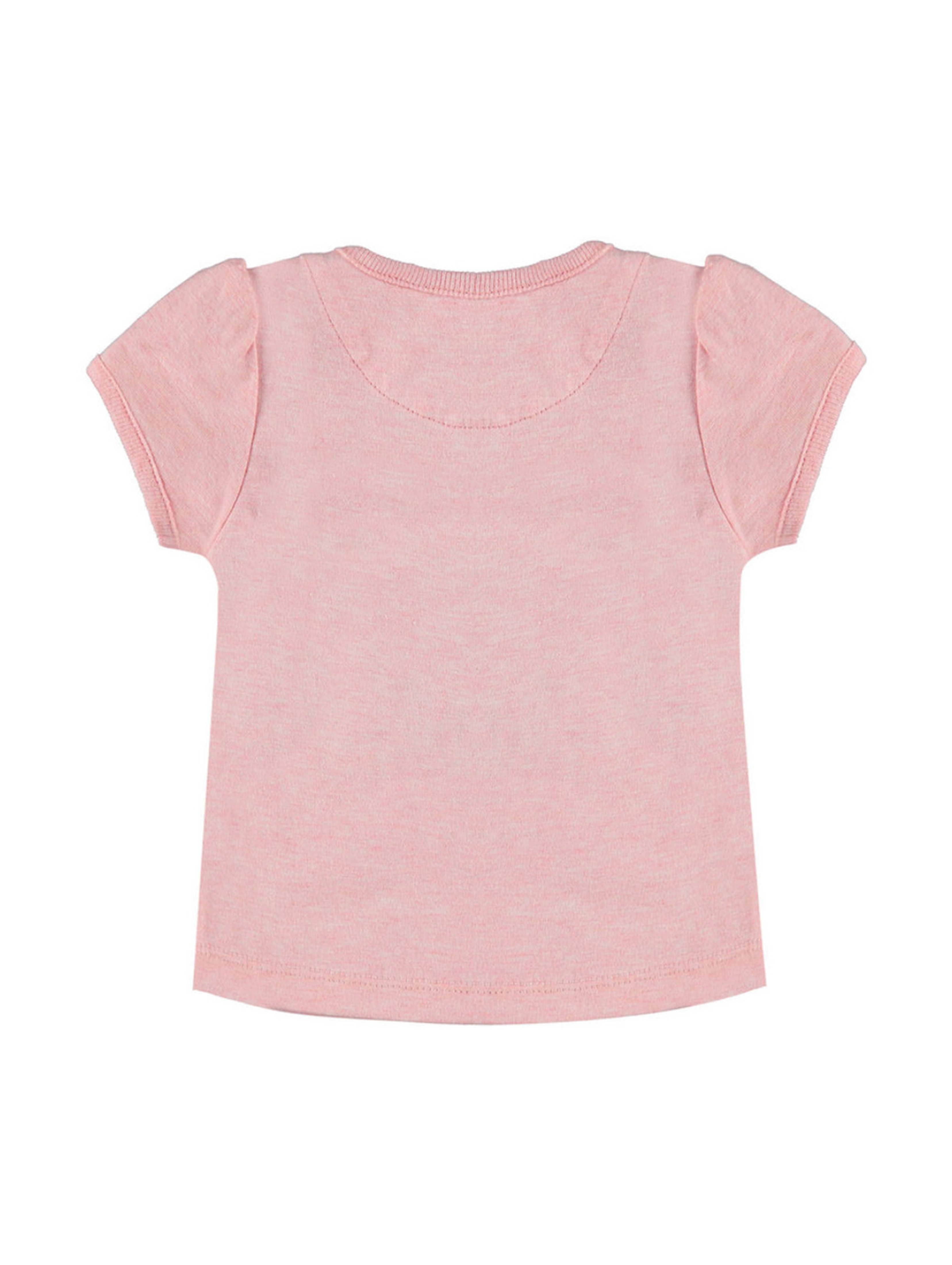 T-shirt dziewczęcy różowy napisy różowy