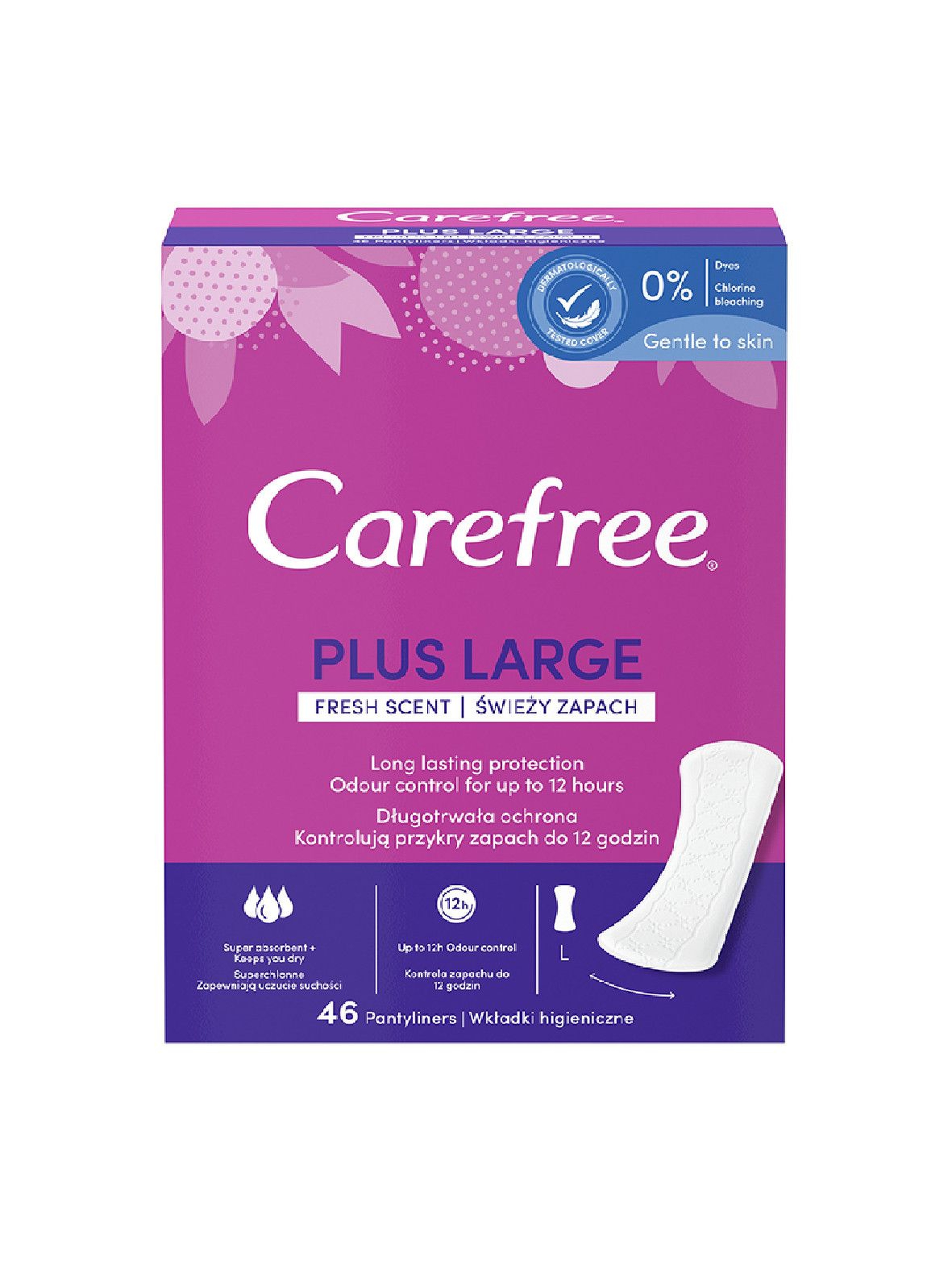 Wkładki higieniczne Carefree Plus Large Fresh - 46 sztuk