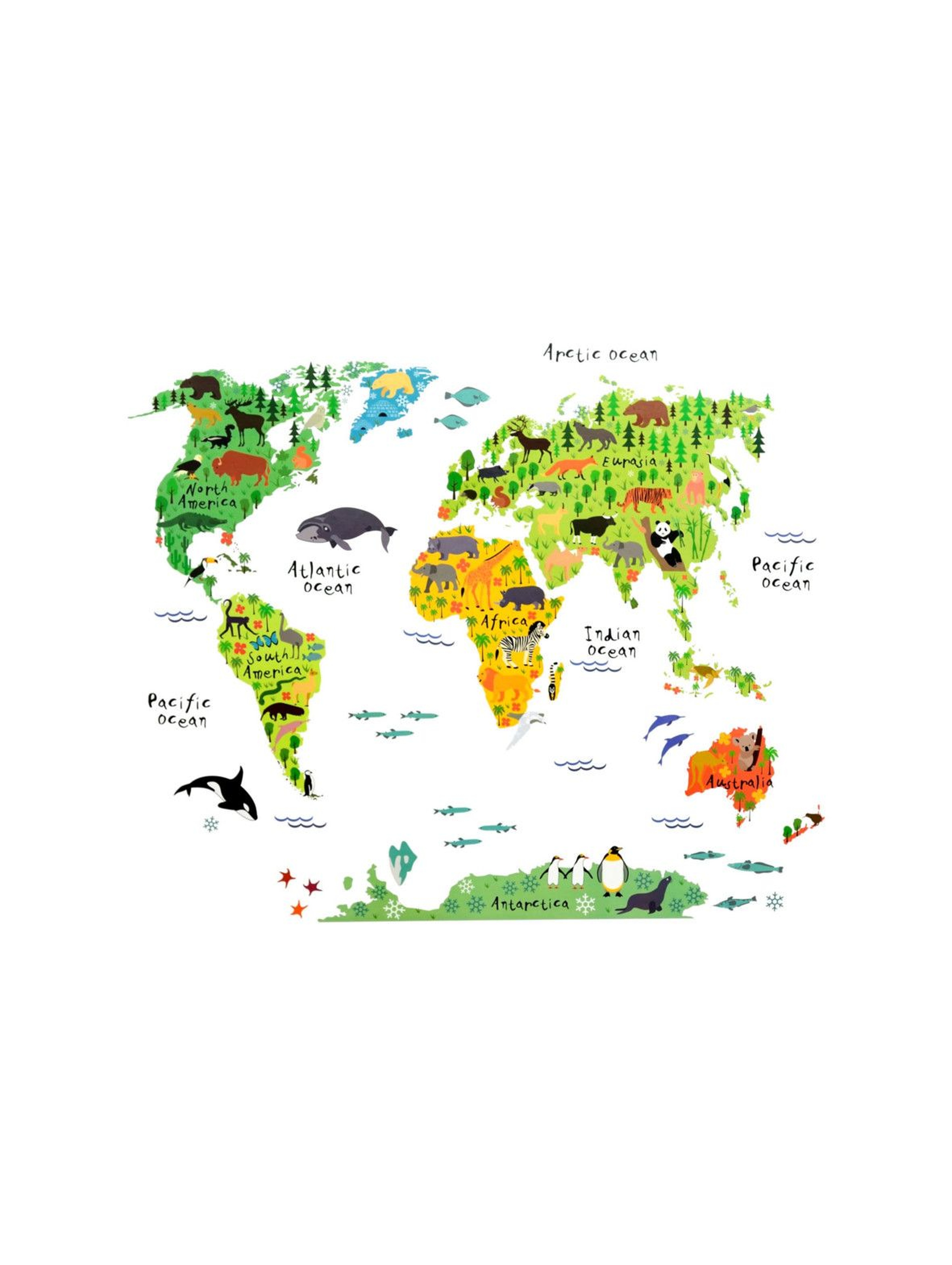 Naklejka dekoracyjna mapa świata