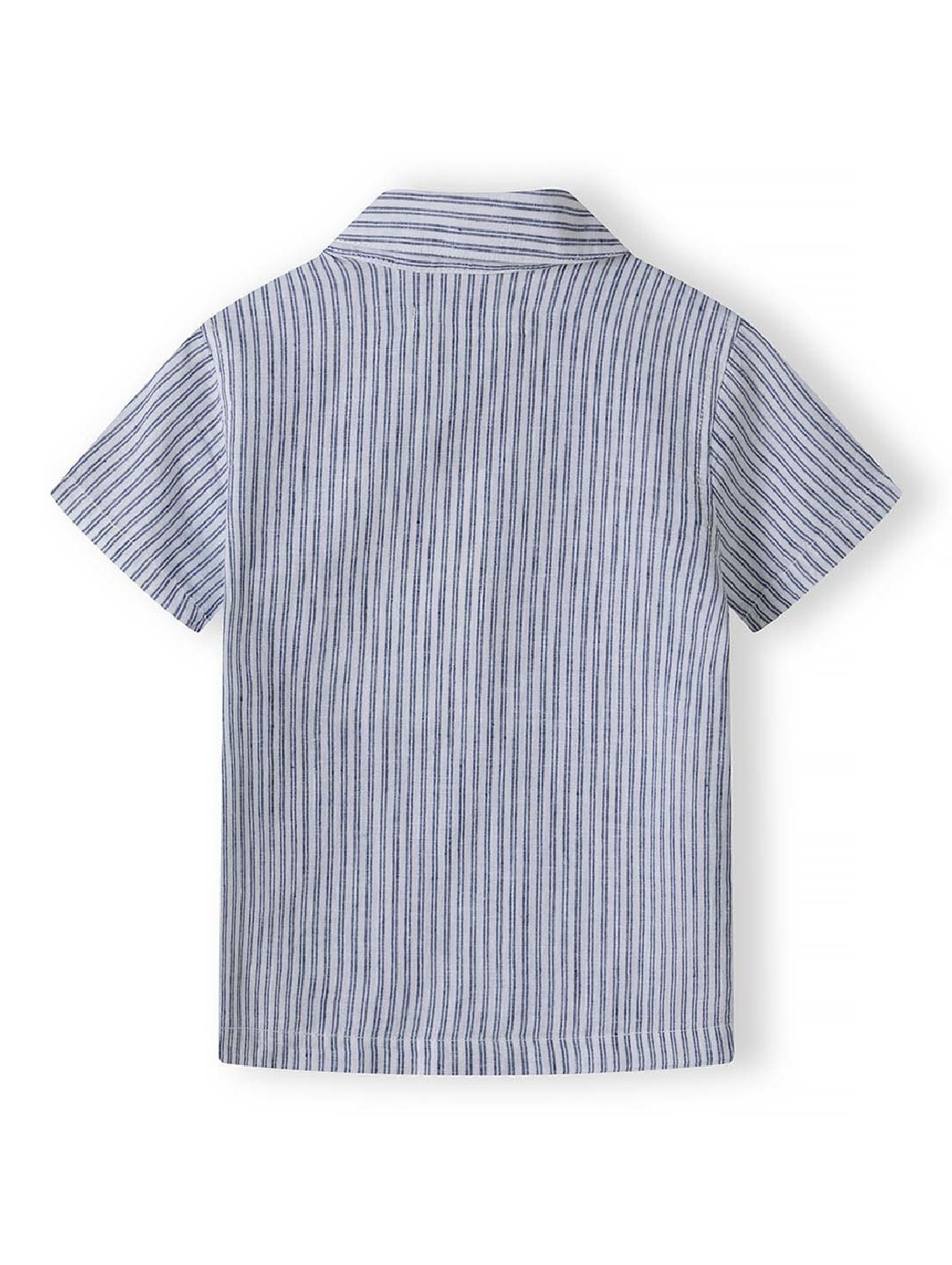 Lniana koszula dla chłopca z krótkim rękawem w paski
