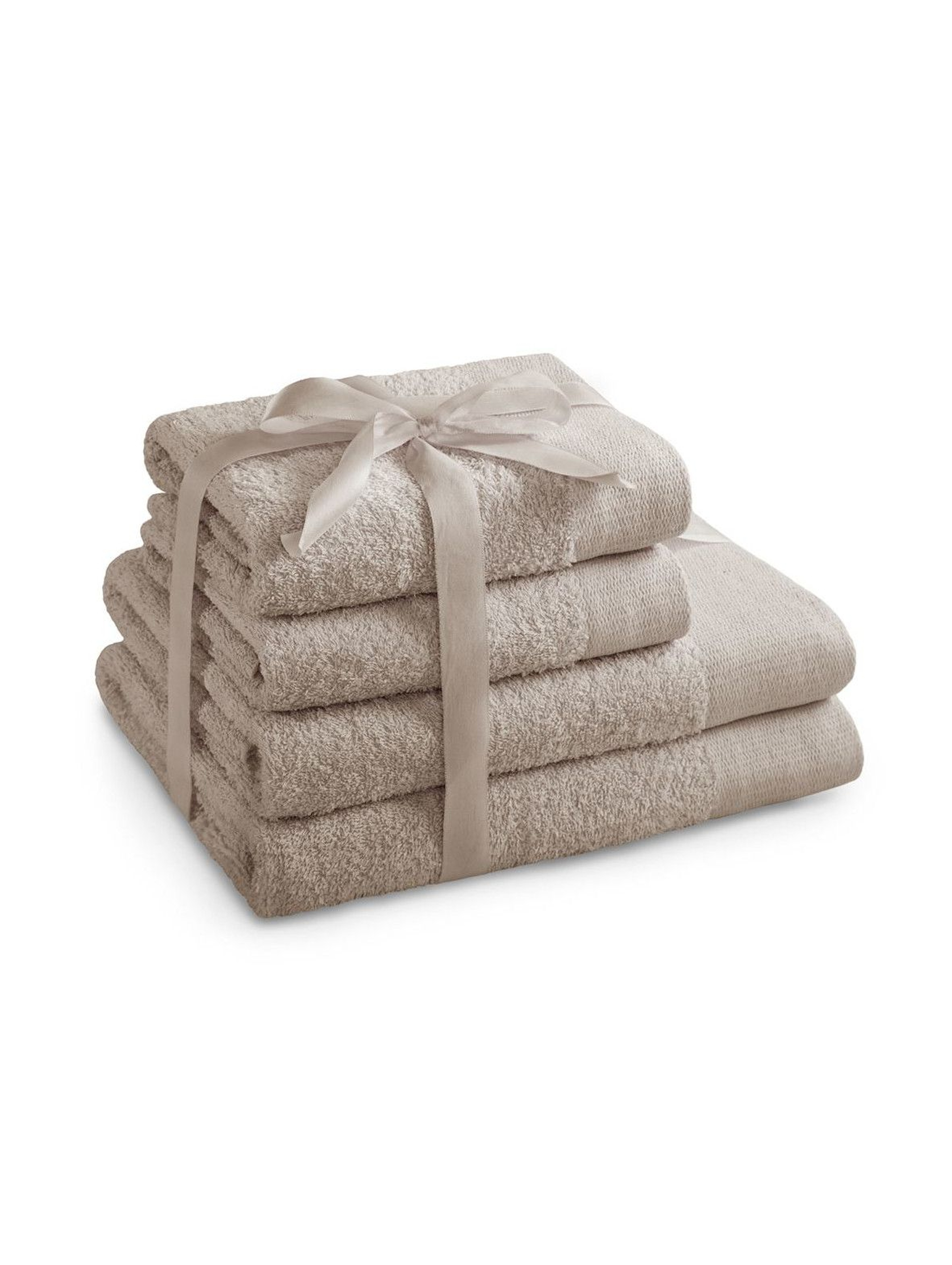 Zestaw ręczników AMARI beżowe - 4 sztuki - 2 ręczniki 70x140 cm, 2 ręczniki 50x100 cm