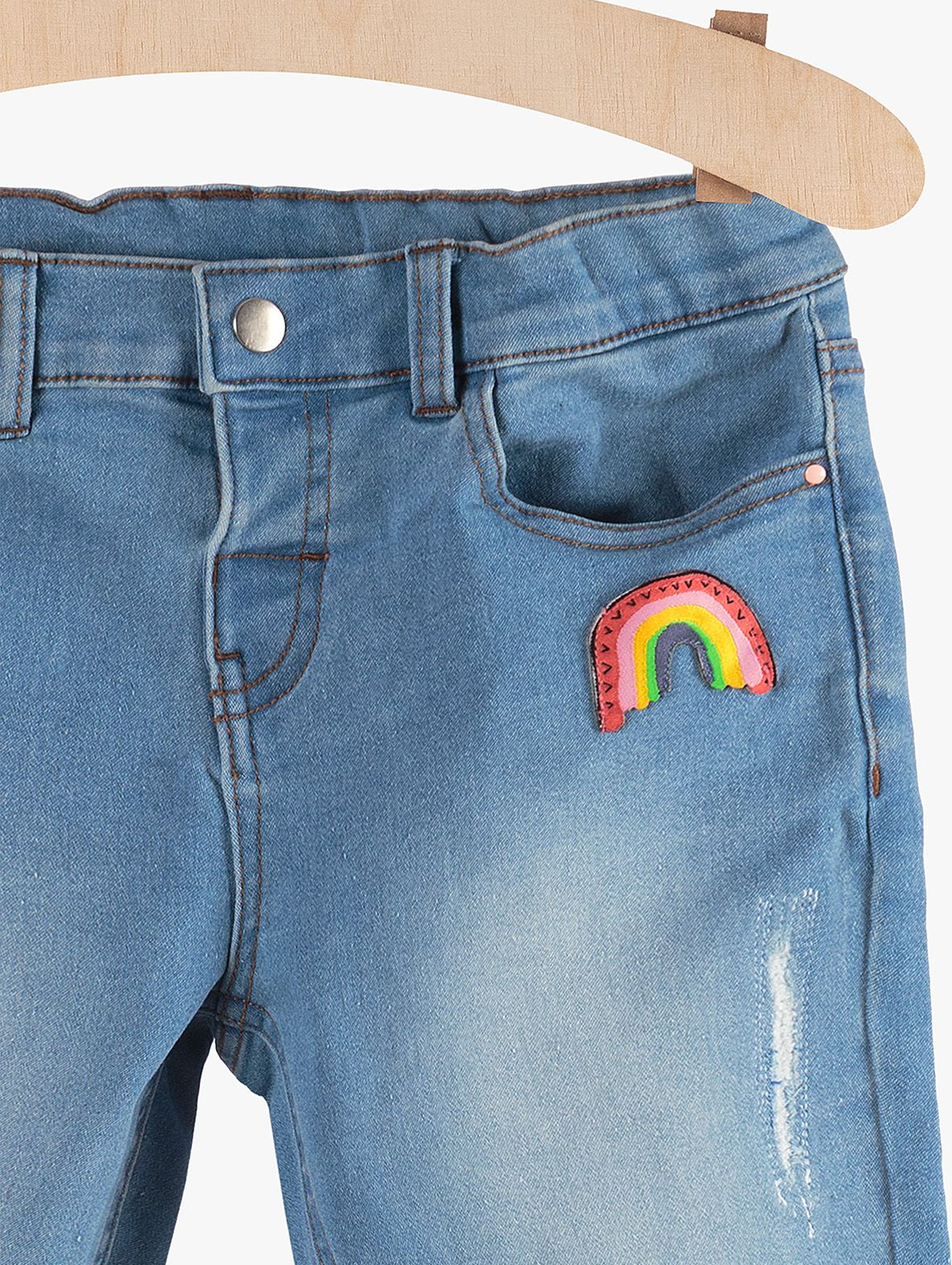 Jeansowe, niebieskie spodnie dla dziewczynki