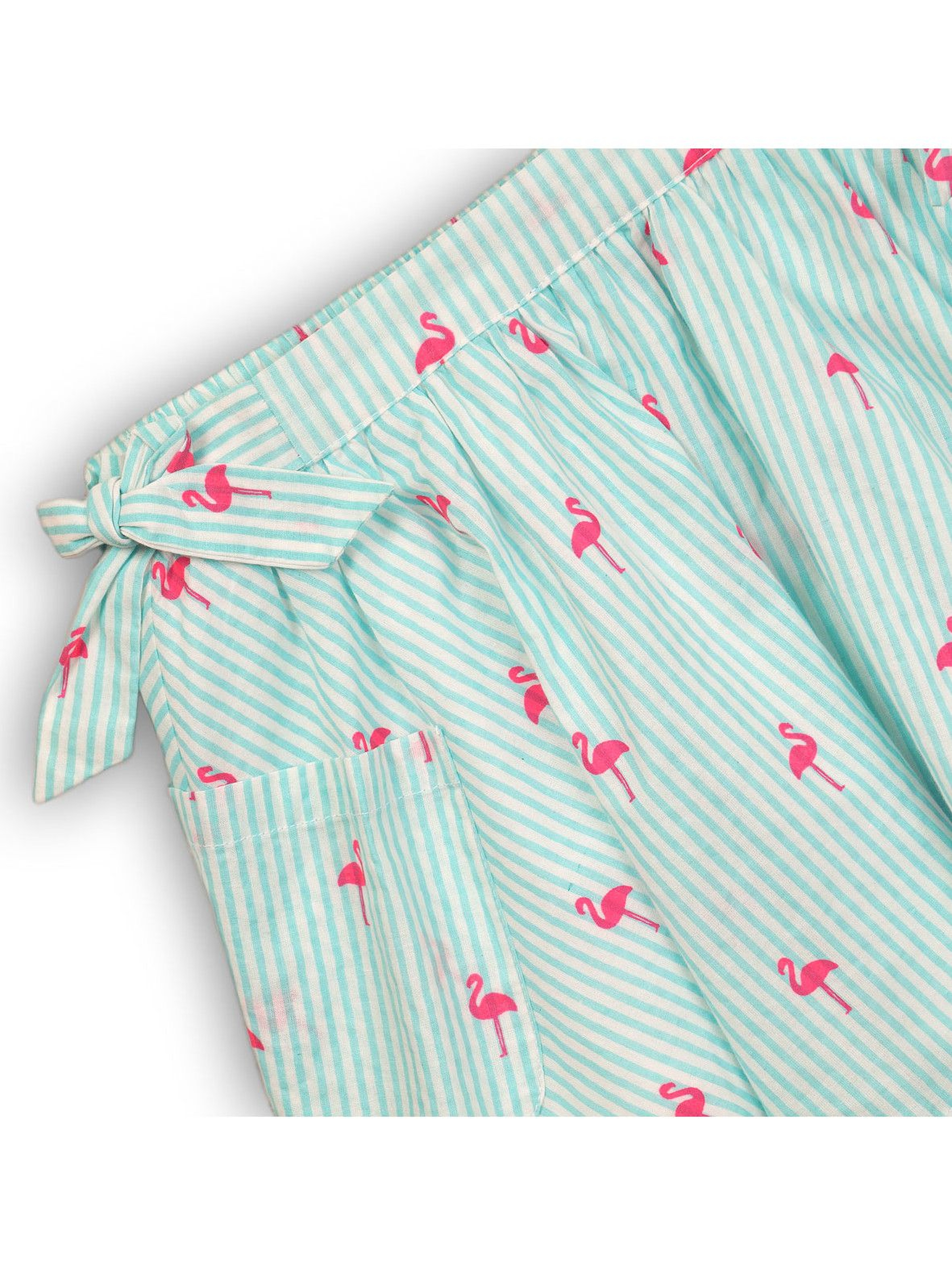 Spódnica dziewczęca na lato niebieska-flamingi