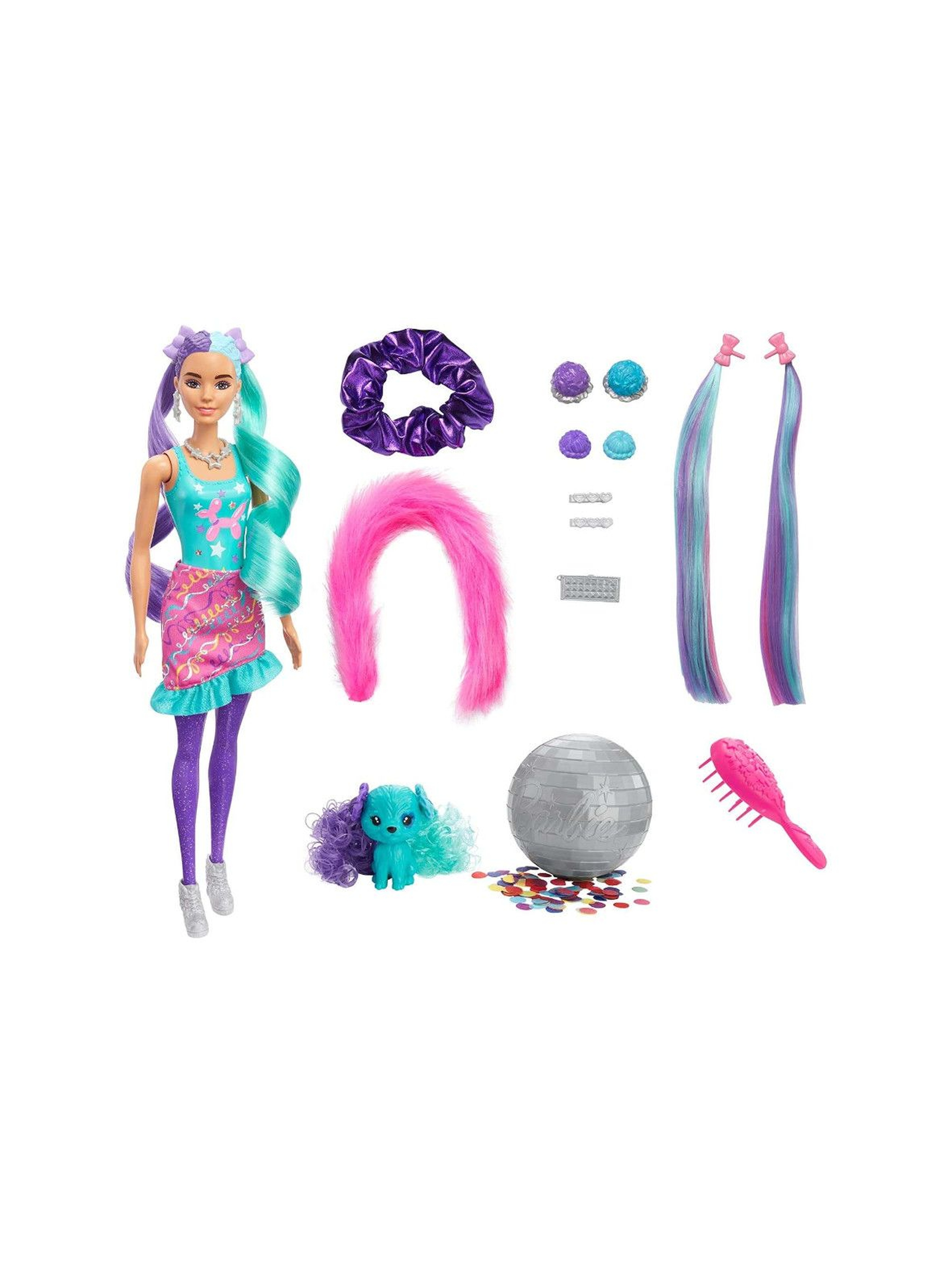 Barbie Color Reveal Imprezowe stylizacje Lalka + zwierzątko i akcesoria