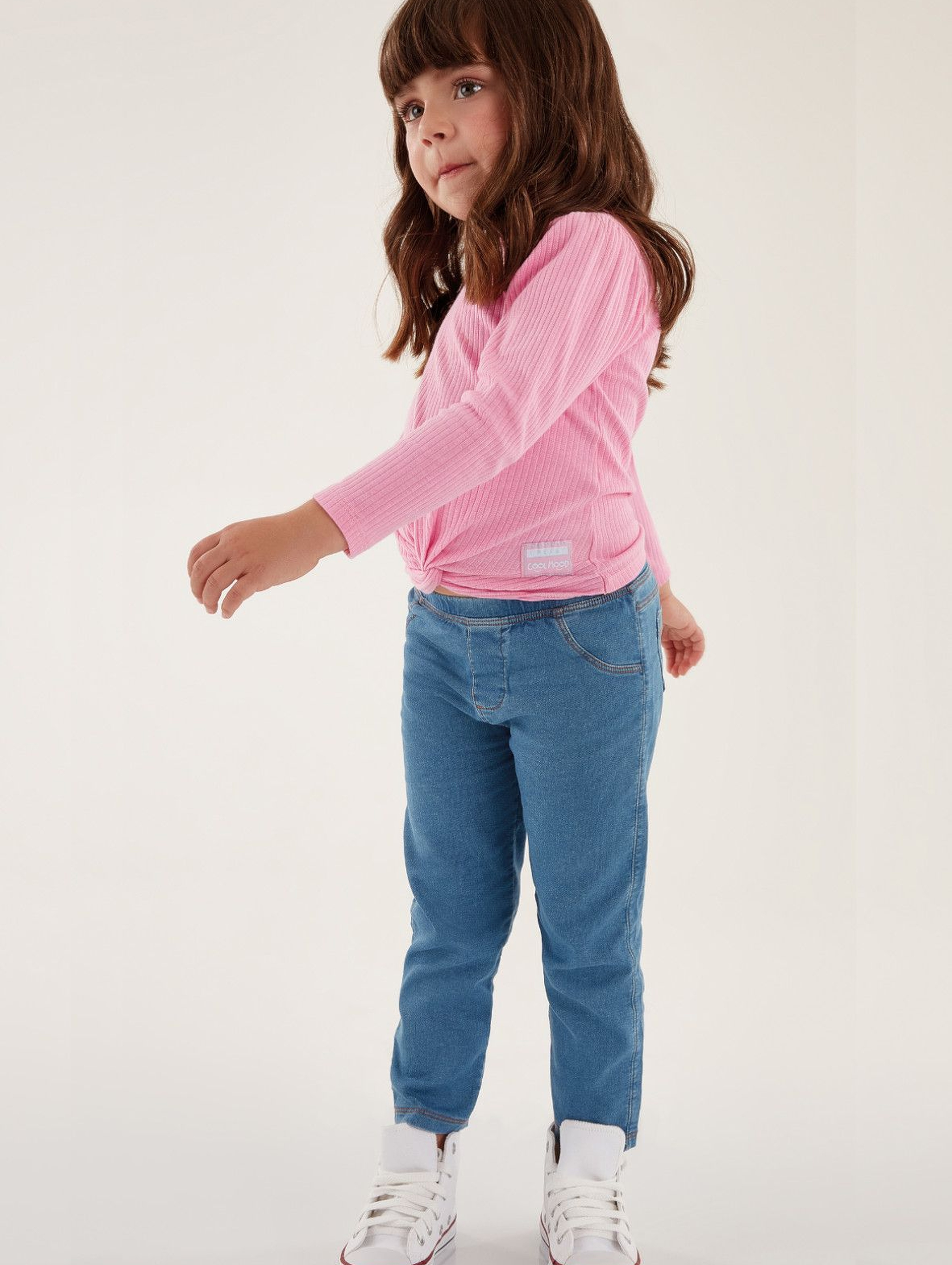 Różowa bluzka dla dziewczynki z długim rękawem