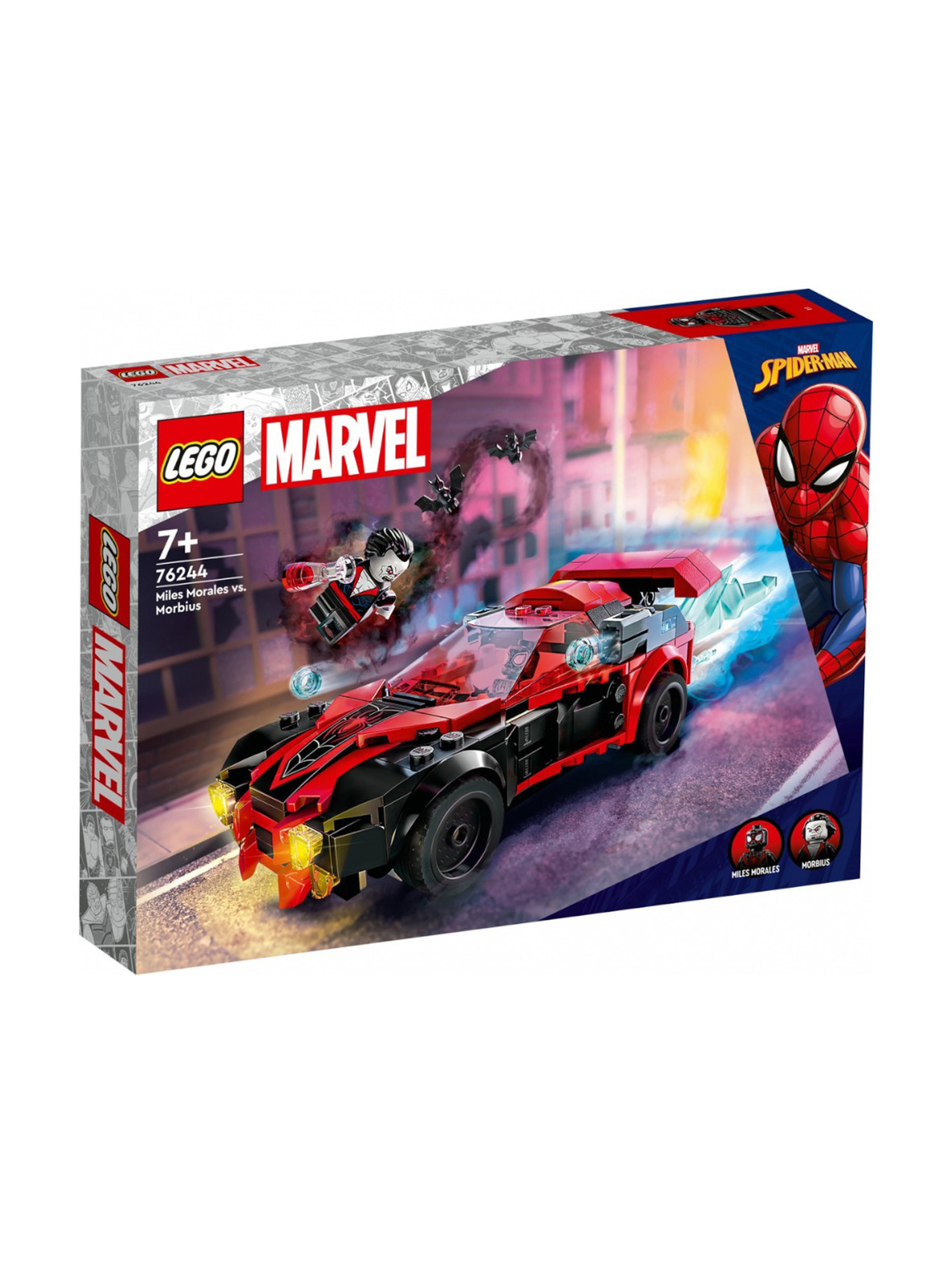 Klocki LEGO Super Heroes 76244 Miles Morales kontra Morbius - 220 elementy, wiek 7 +