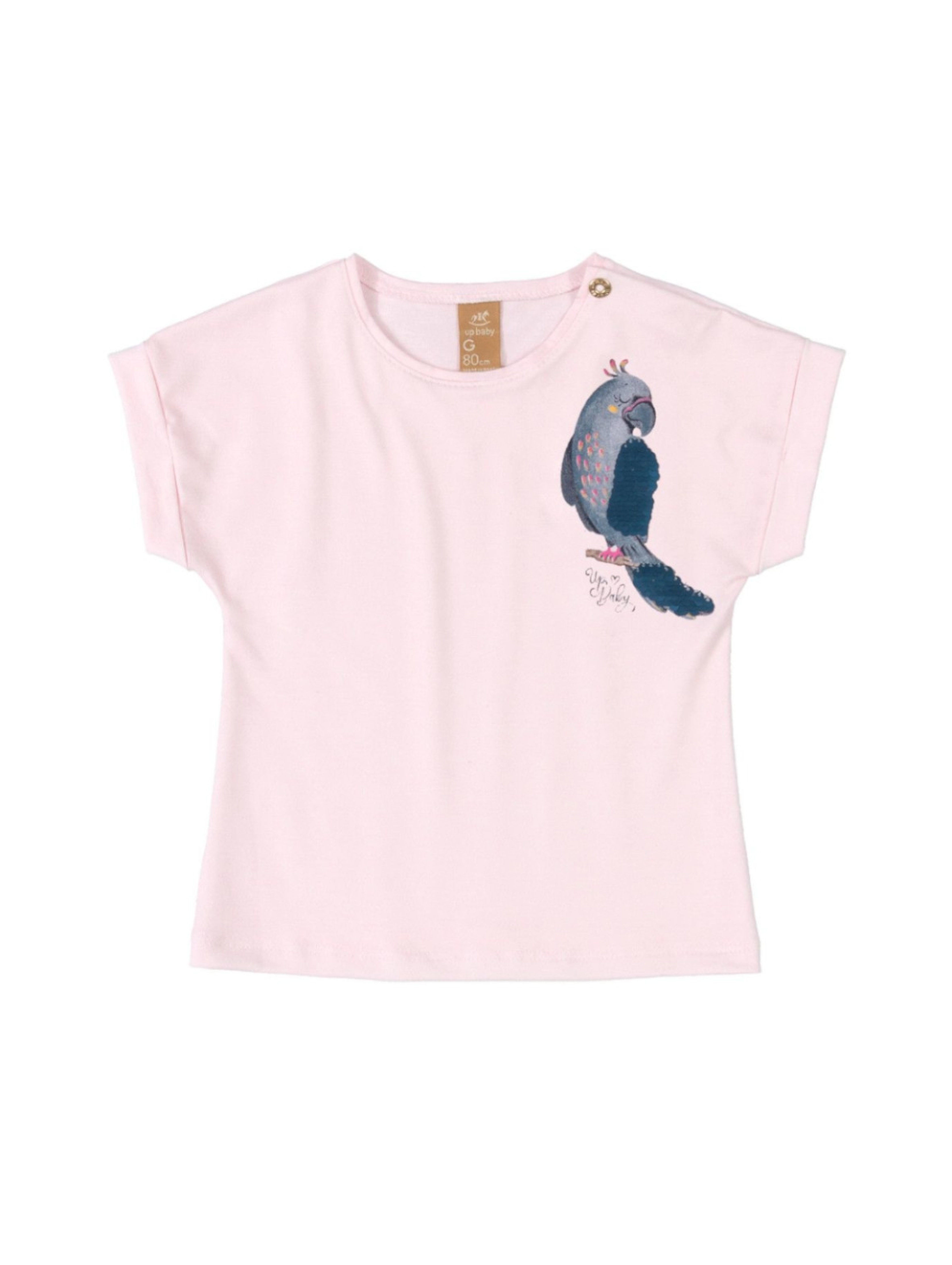 Koszulka niemowlęca z papugą - różowa