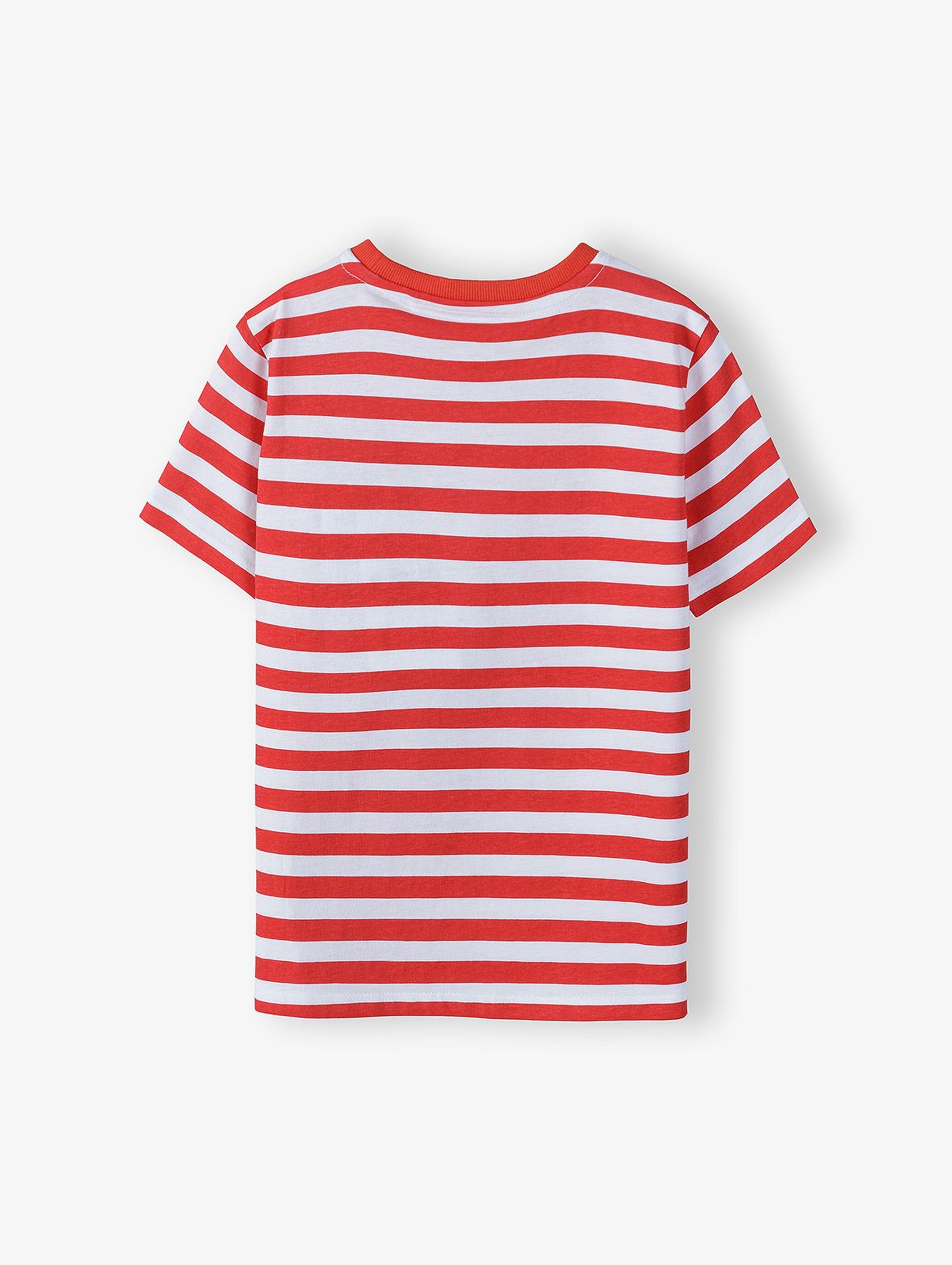 Bawełniany T-shirt - czerwono-białe paki