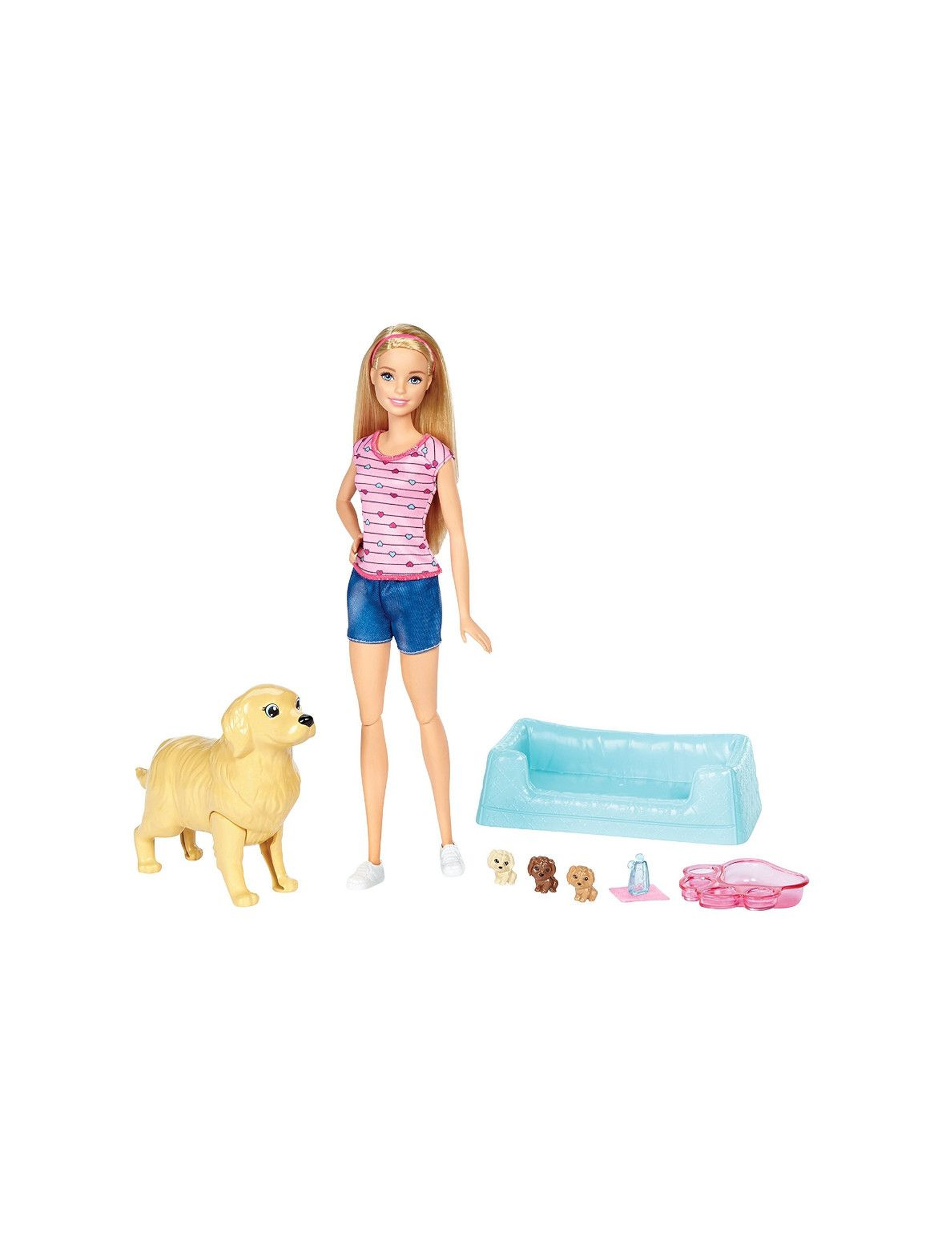 Lalka Barbie narodziny piesków zestaw
