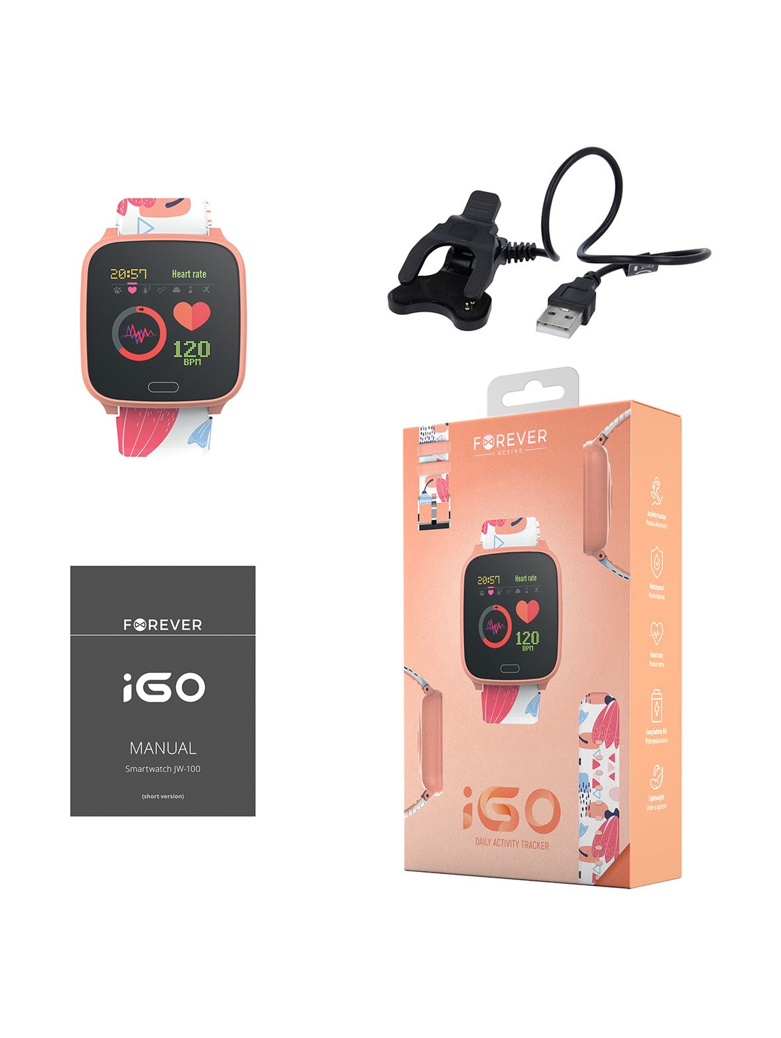 Smartwatch Forever IGO JW-100 ORANGE