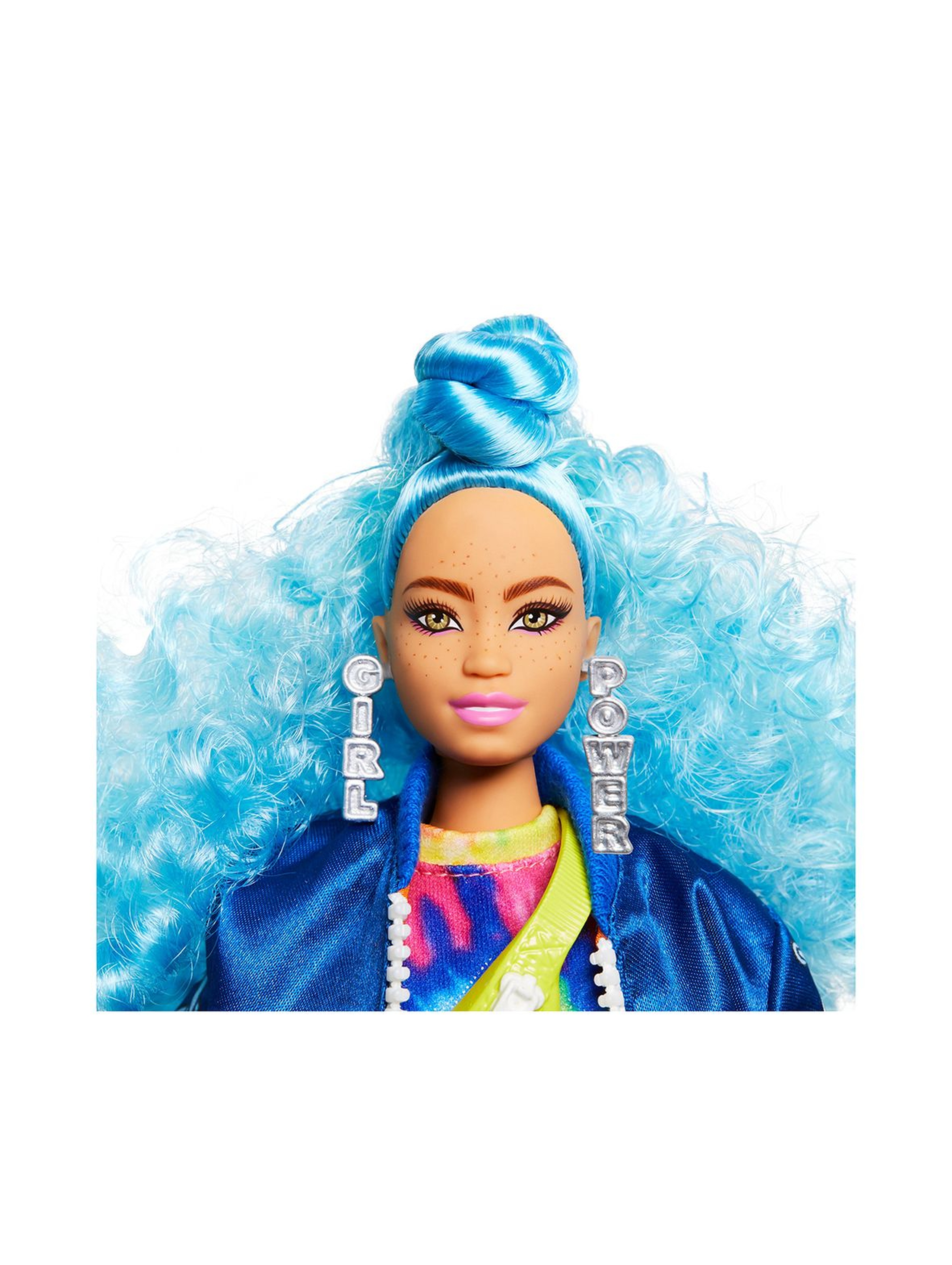 Barbie Extra Moda Lalka Niebieskie kręcone włosy