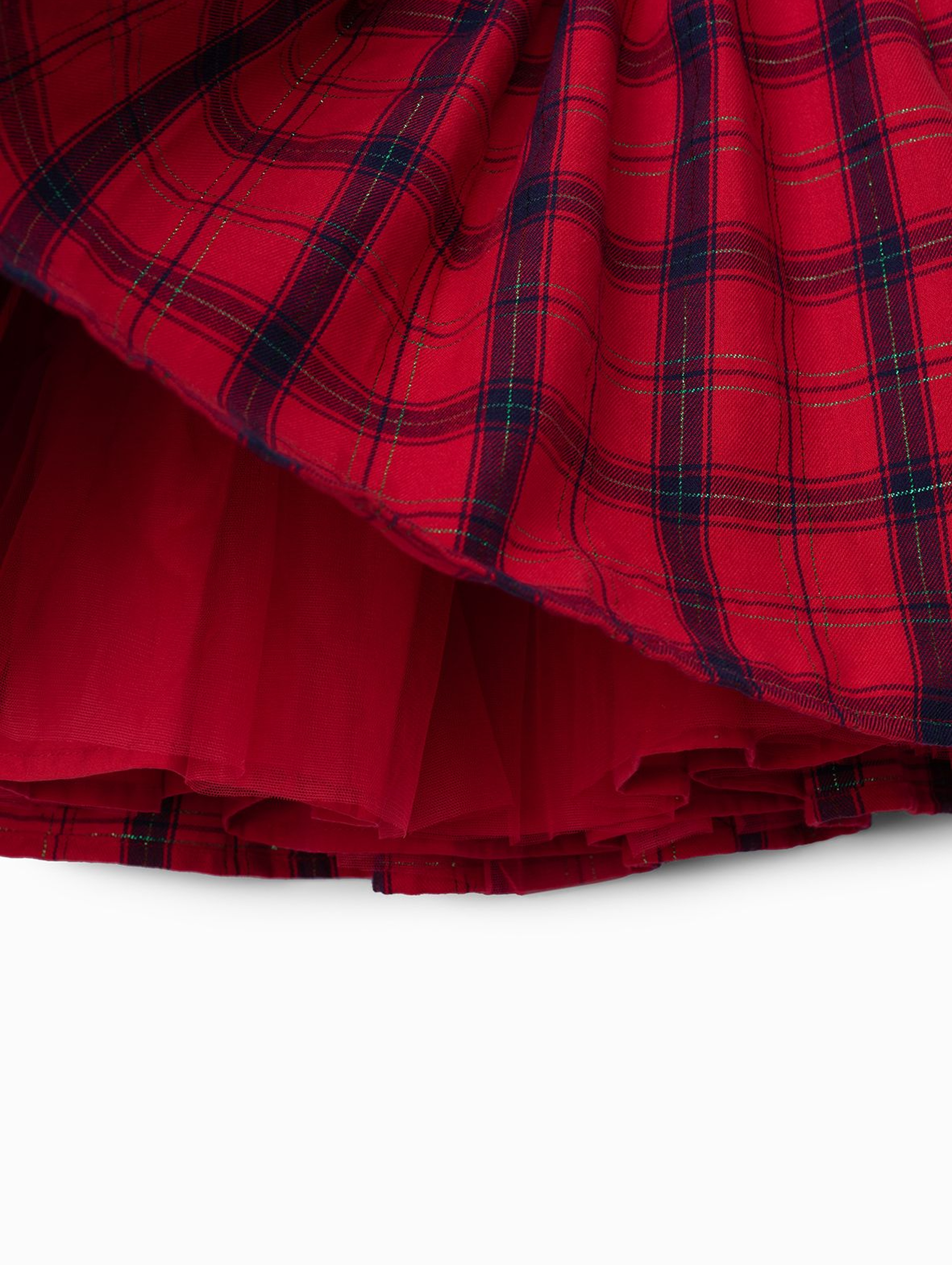 Elegancka świąteczna spódnica czerwona w kratkę
