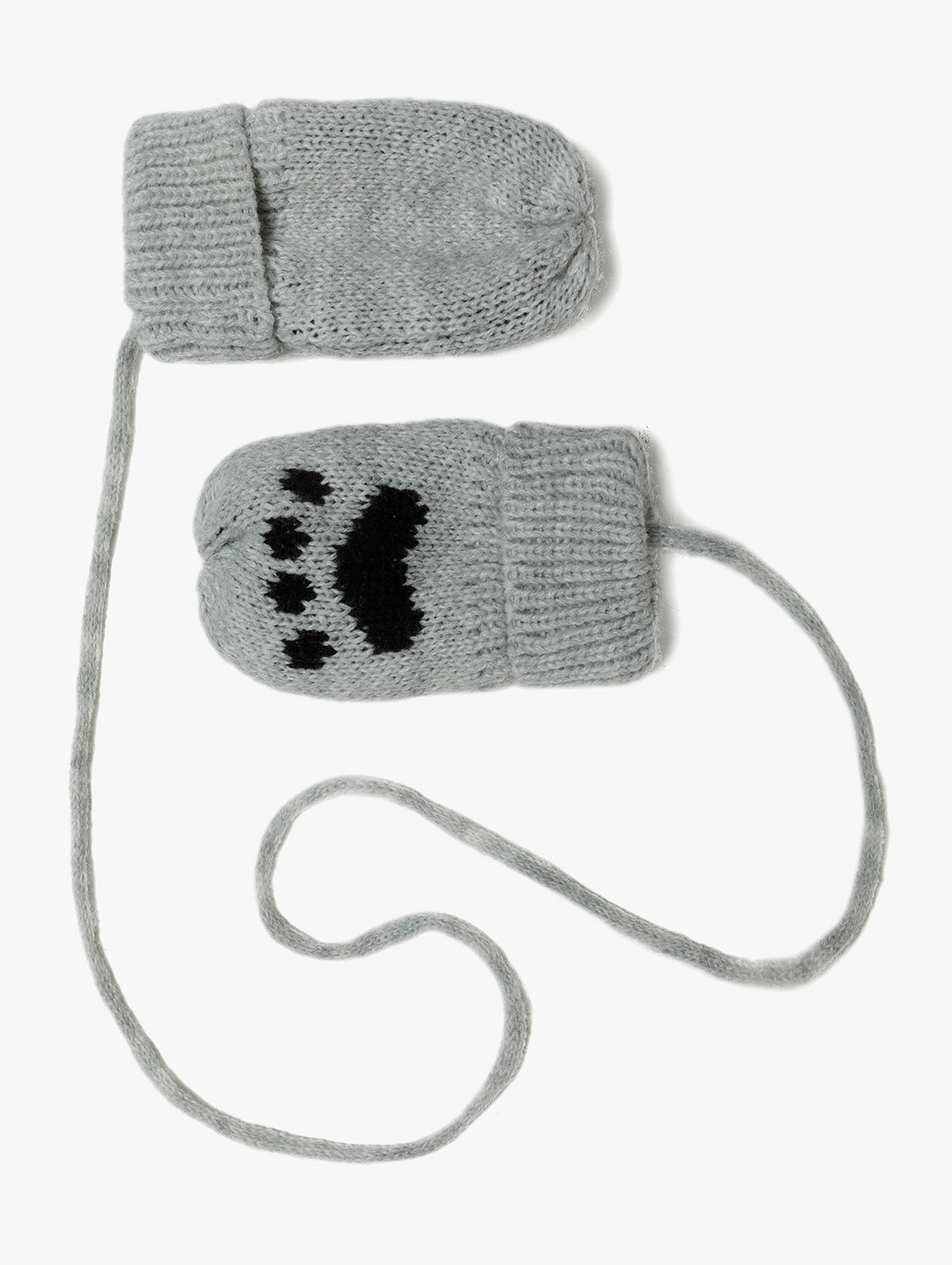 Rękawiczki niemowlęce z łapkami szare