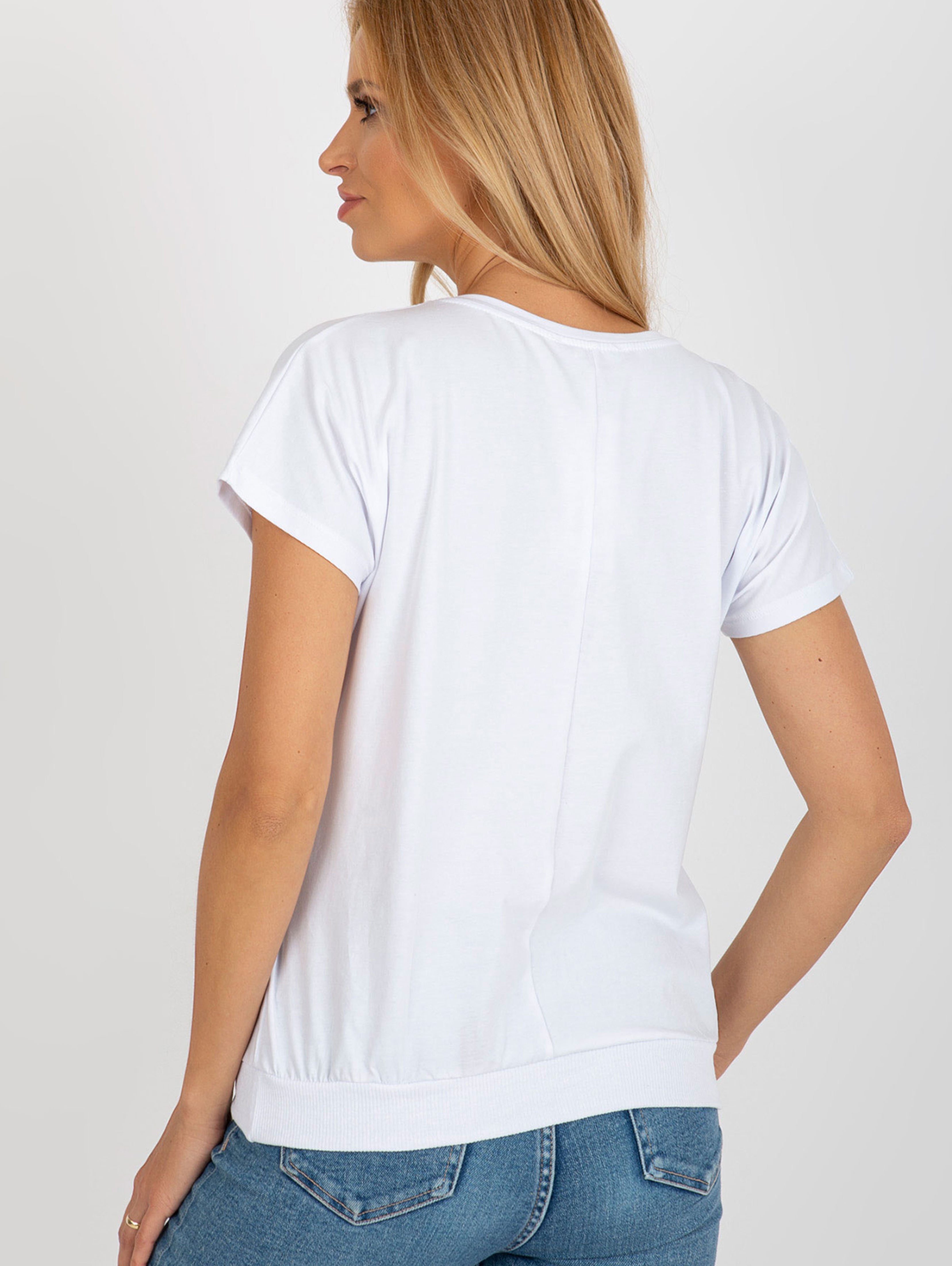 Biała damska bluzka z nadrukiem RUE PARIS