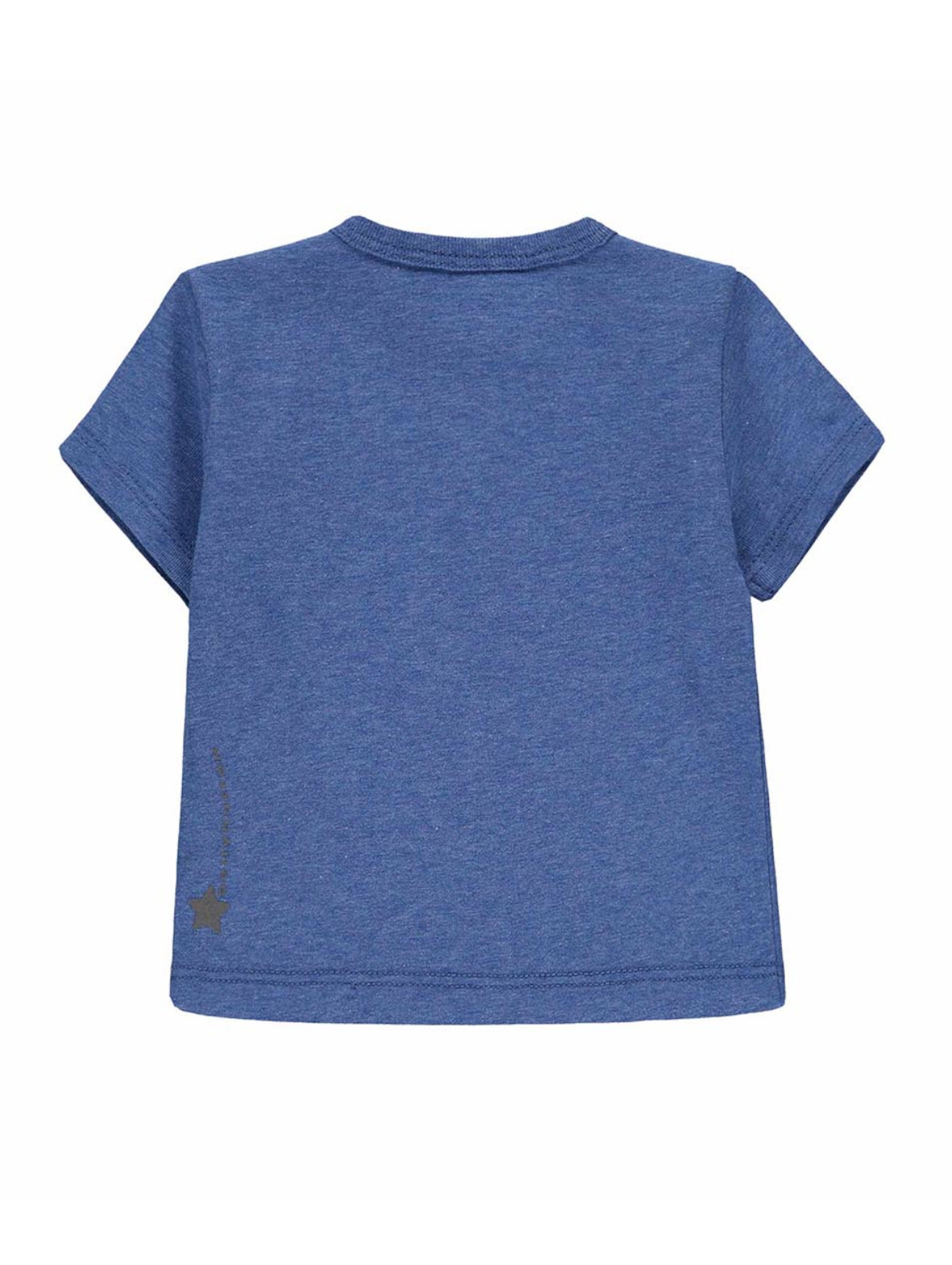 Koszulka chłopięca krótki rękaw, niebieska z nadrukiem, Bellybutton