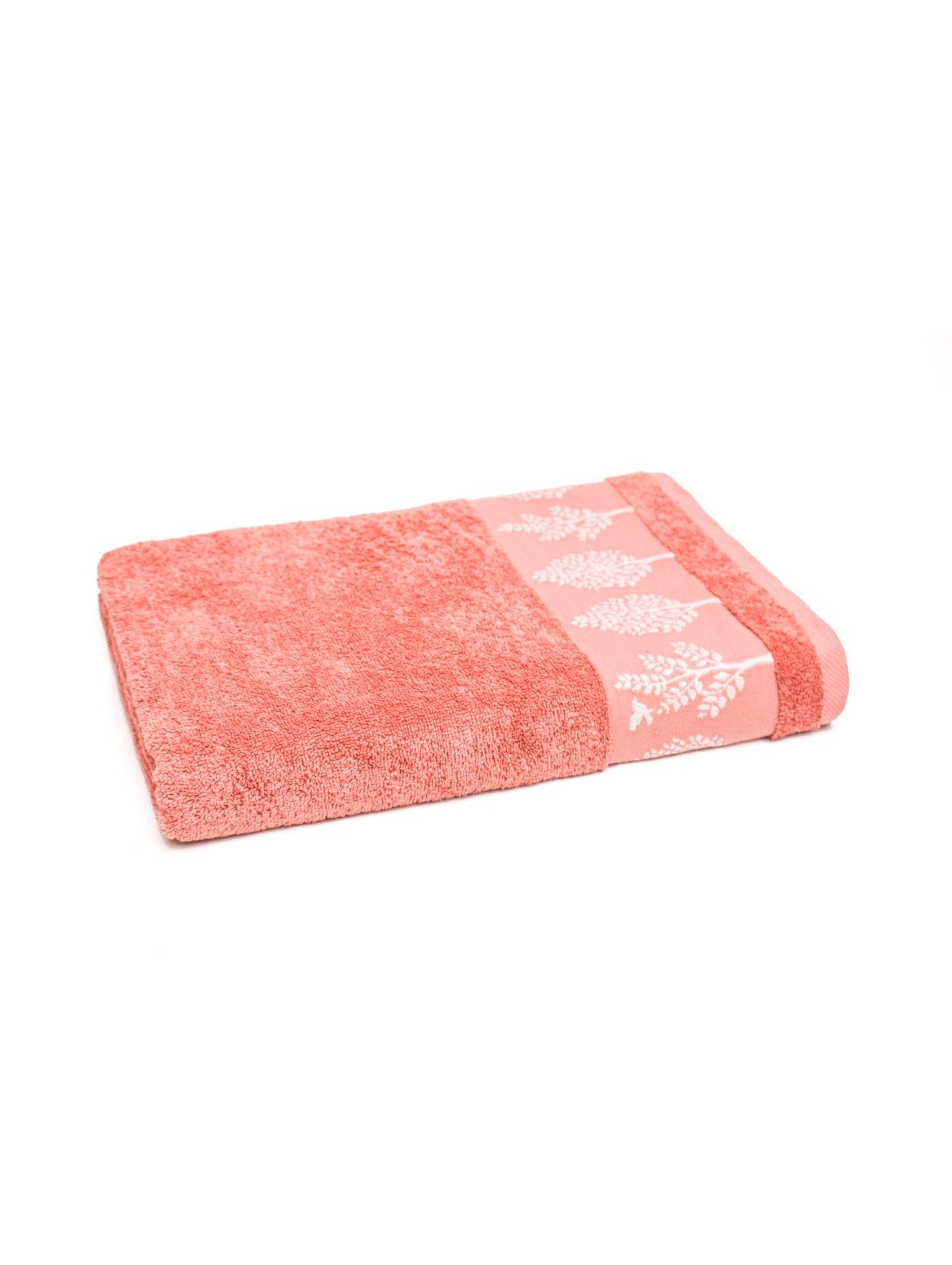 Bawełniany ręcznik w kolorze łososiowym 50x90 cm
