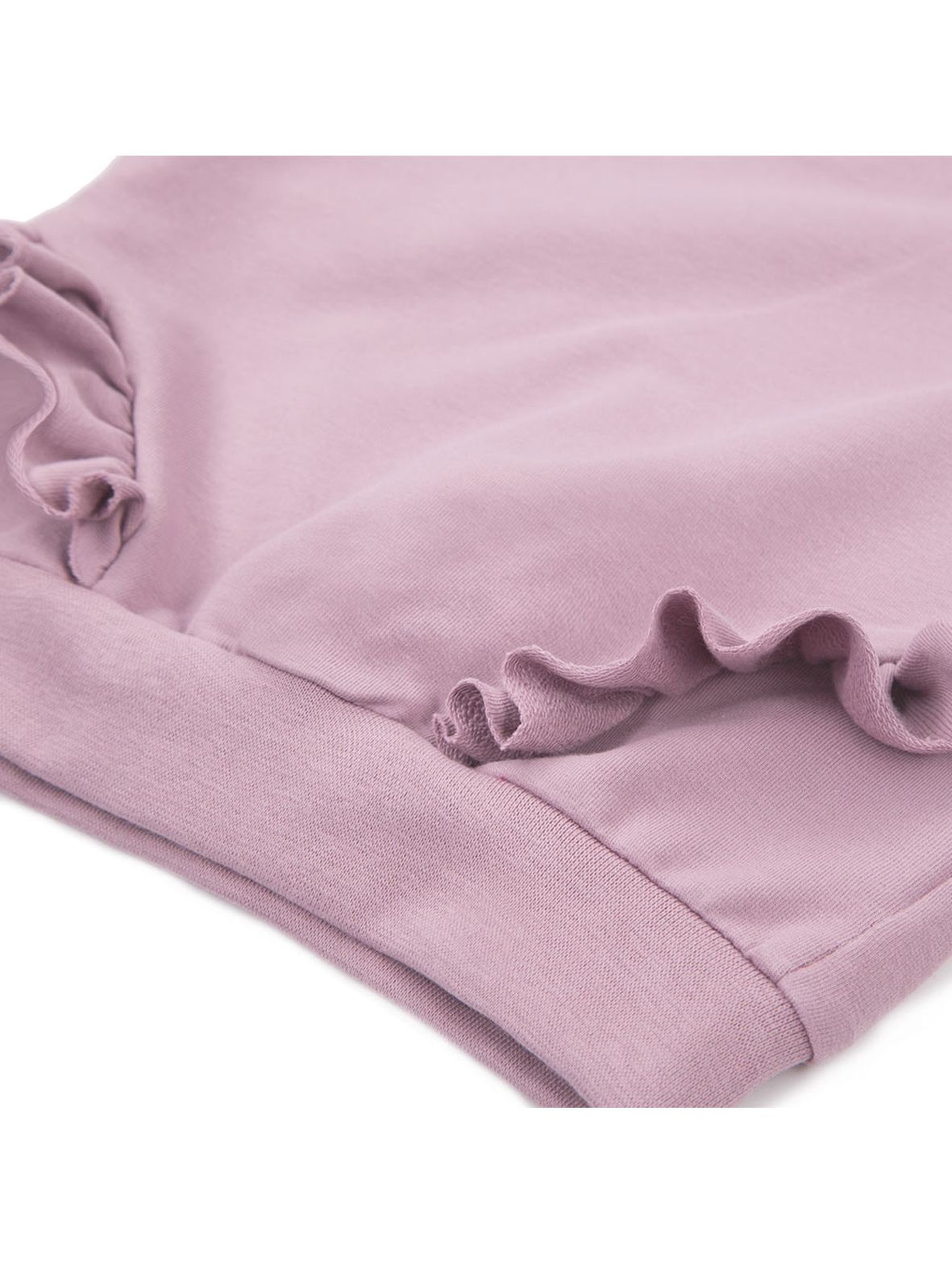 Bawełniana bluza z falbankami SIMPLY COMFY  - wrzosowy
