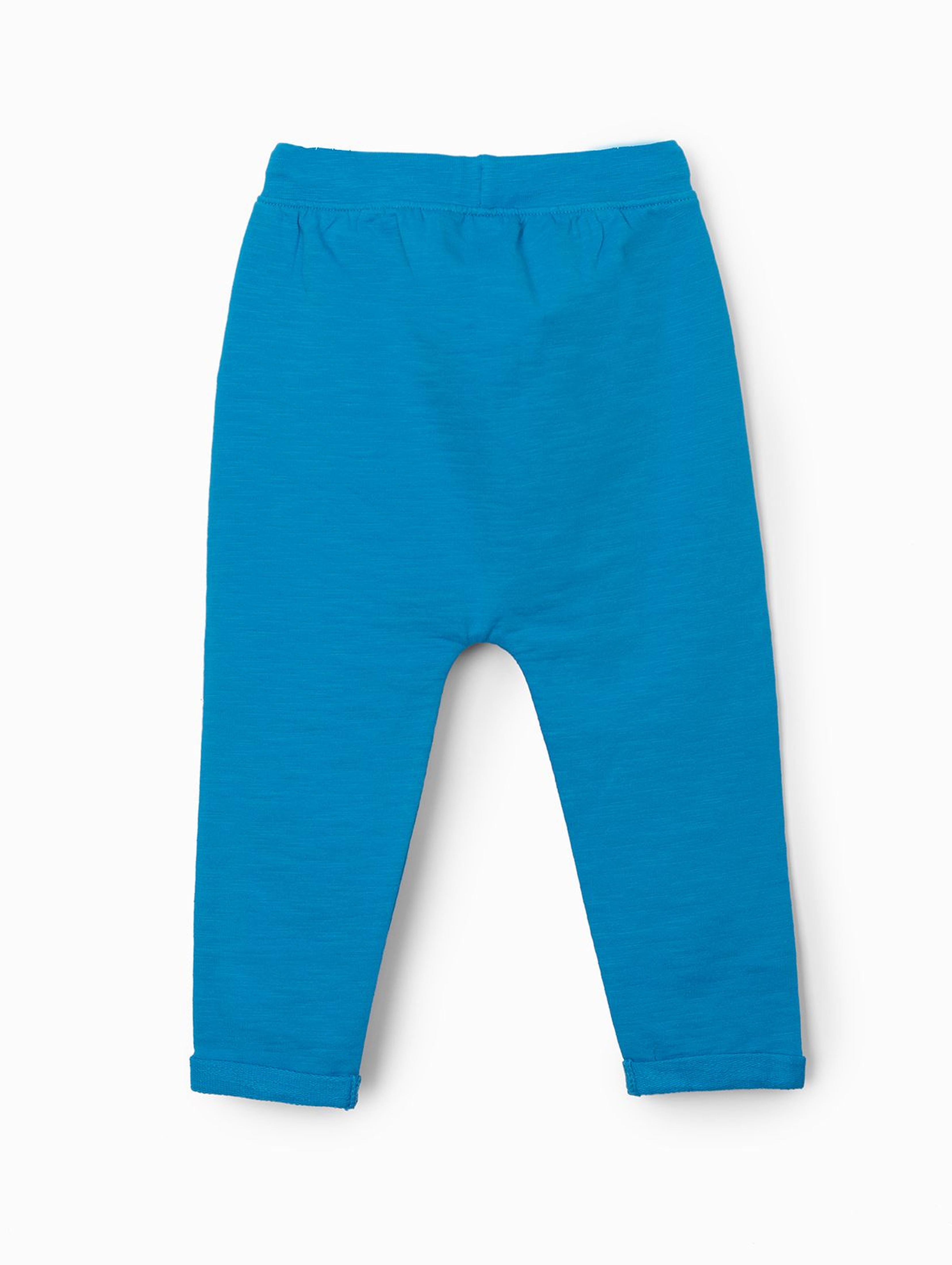 Niebieskie spodnie dresowe niemowlęce z krabem