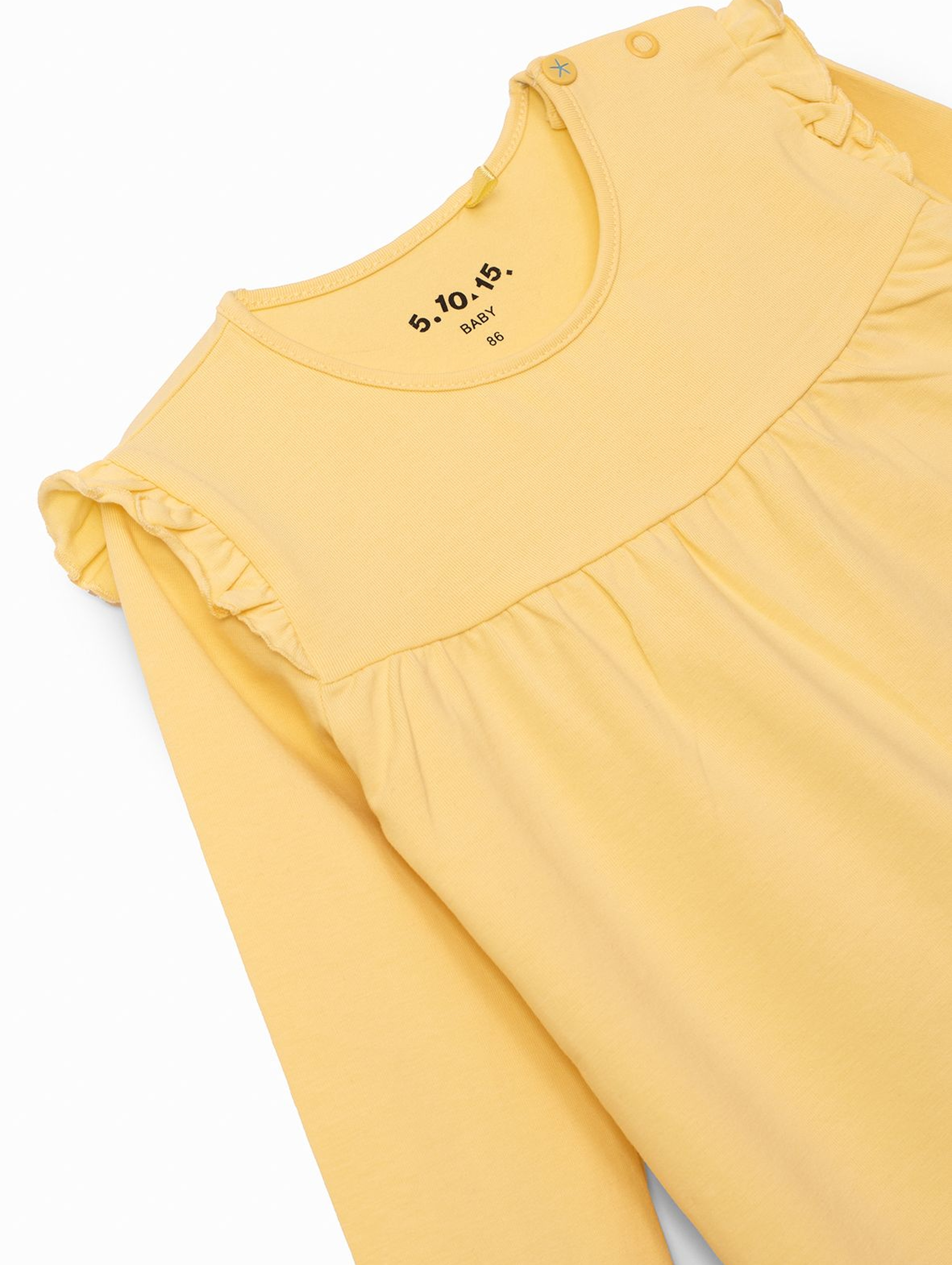 Bluzka dziewczęca z falbankami - żółta