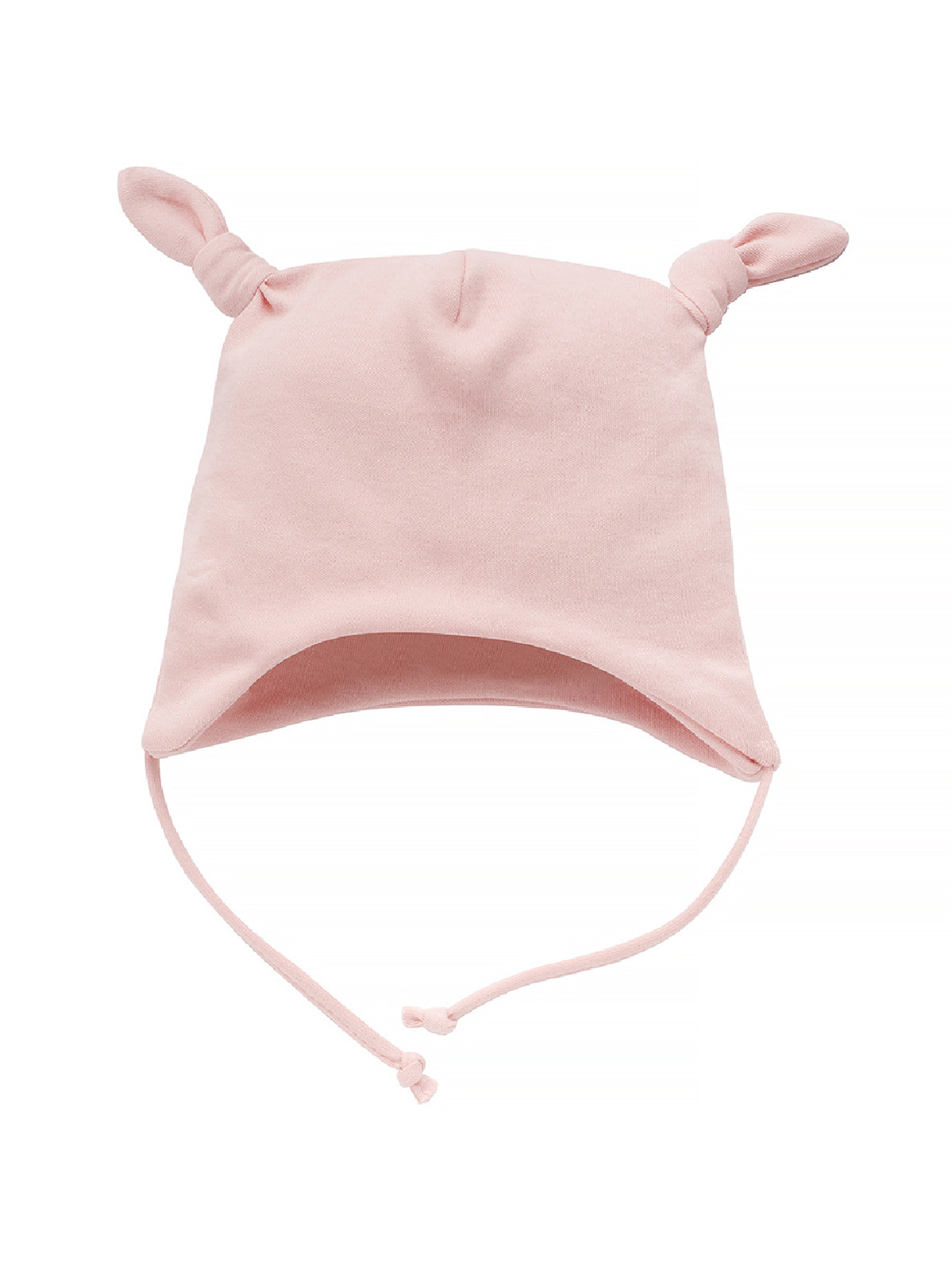 Bawełniana czapka niemowlęca wiązana Lovely Day różowa