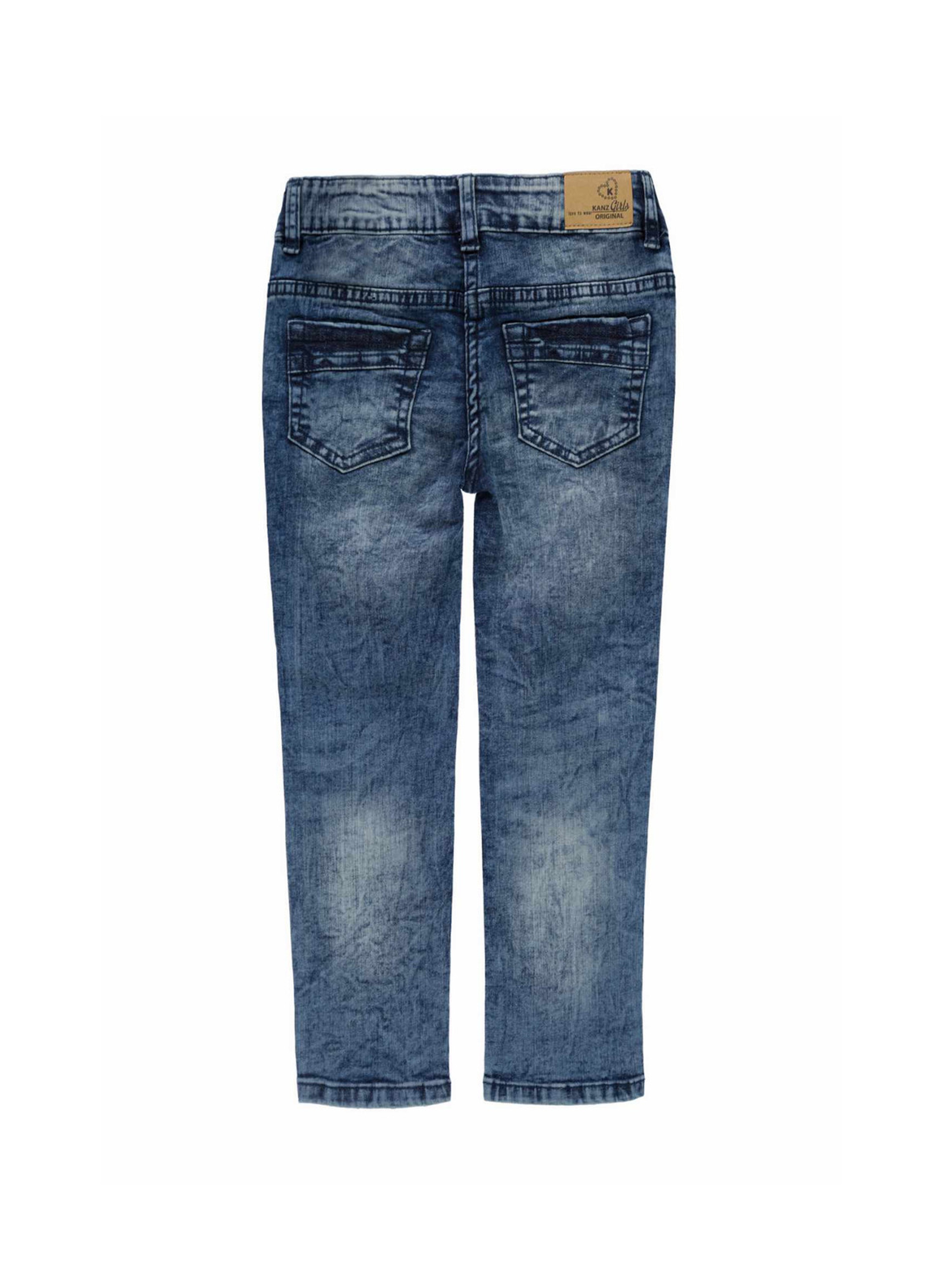 Dziewczęce spodnie jeansowe niebieskie sprane